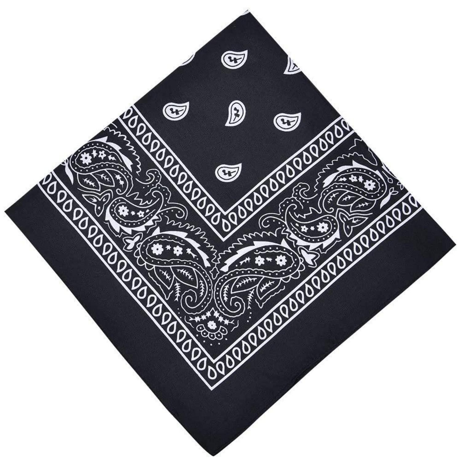 LuxusKollektion Bandana Bandana Paisley Kopftuch Schwarz 55x55cm Polyester, (1-St)