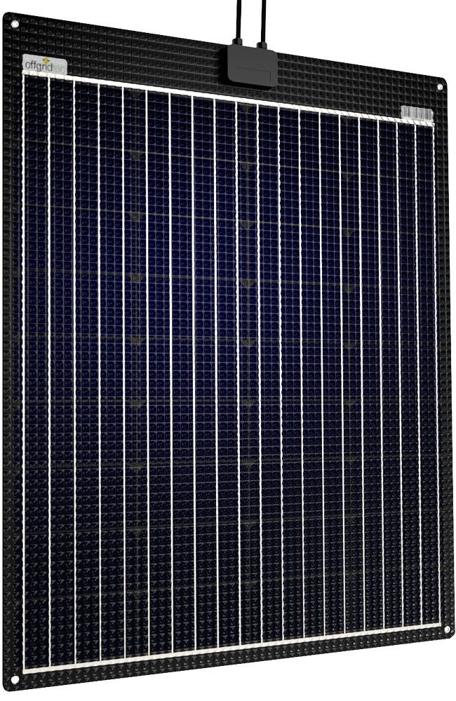 offgridtec Solarmodul ETFE-AL 100W V2 semi-flexibles 23V Solarpanel, 100 W, Monokristallin, ETFE-Front