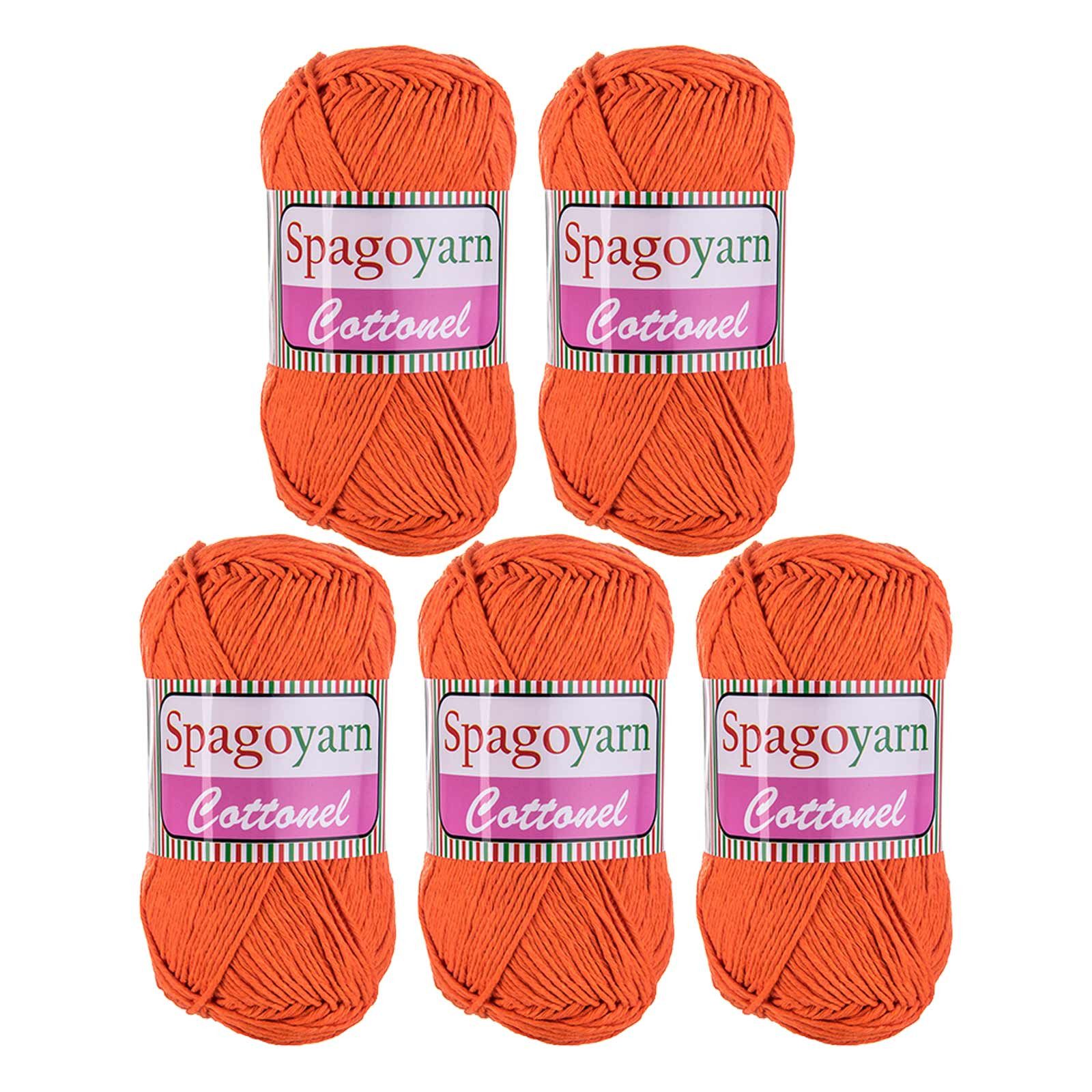 spagoyarn 500g Strickgarn Cottonel Uni Häkelwolle, 200 m, intensivorange