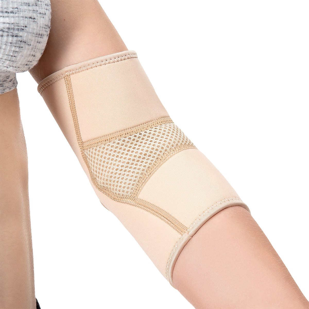 HMS Ellenbogenbandage Ellenbogenstütze Ellenbogenschoner (Spar-Set, 1-tlg., 23,5 x 14,5 cm elastisch), atmungsaktiv, stützend, wärmend, elastisch