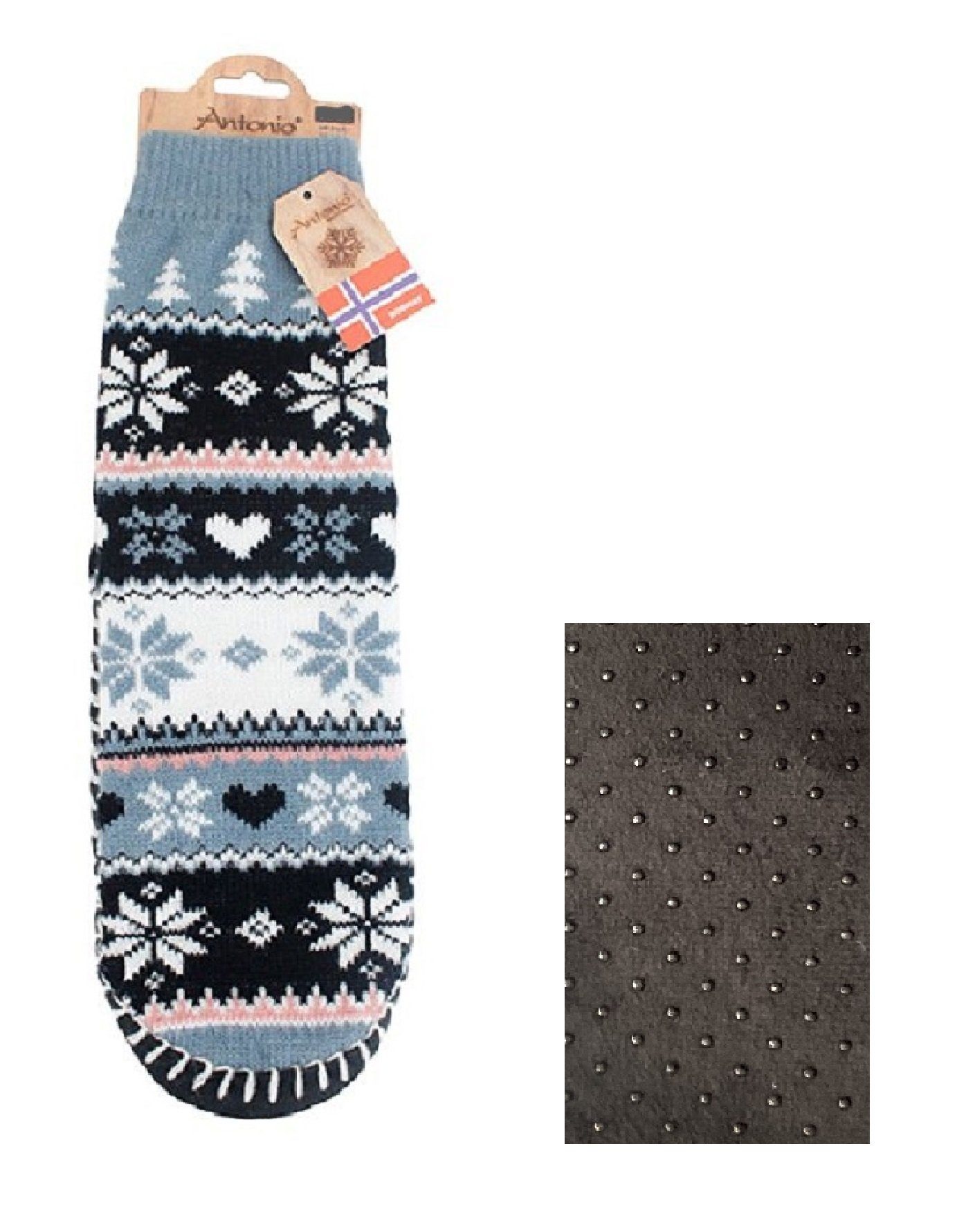 Markenwarenshop-Style Socken Hüttensocken Socken Gr. Farbe: 35-38 Hausschuhe Damen blau 604