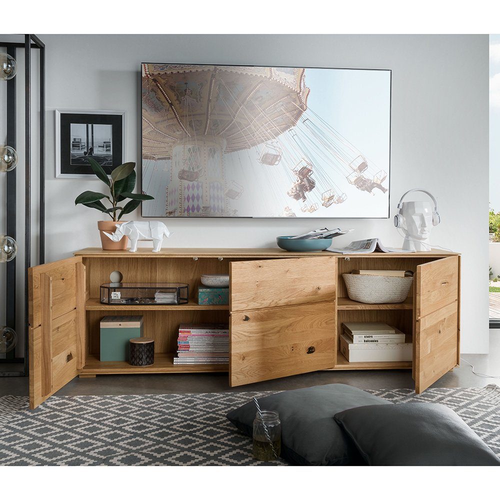 Lomadox Sideboard WYNDHAM-69, Kommode 172cm, stehend/hängend, Wildeiche massiv geölt