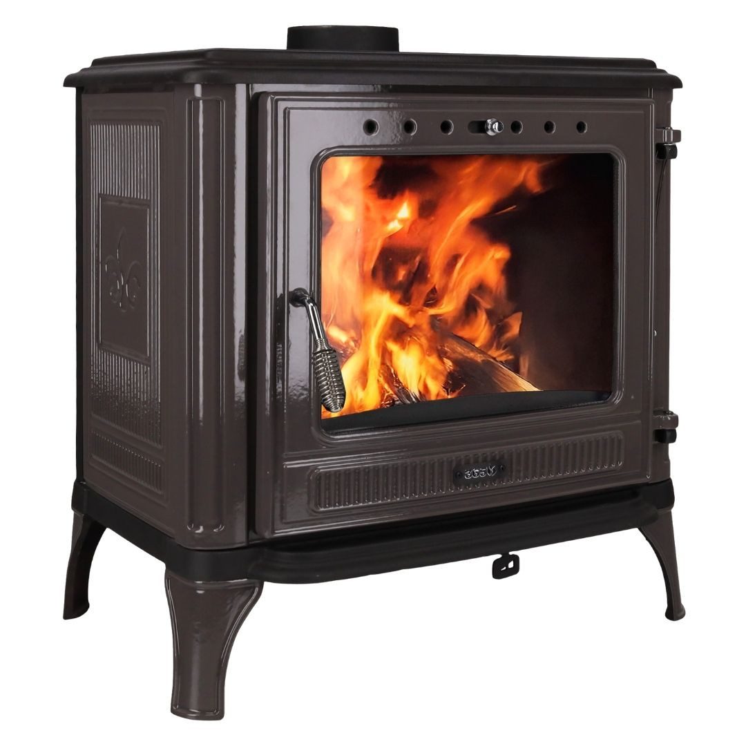 365 Kaminofen 365® Ferrox 75 grau emailliert 10,5 kW Gusseisen A+, 10,5 kW