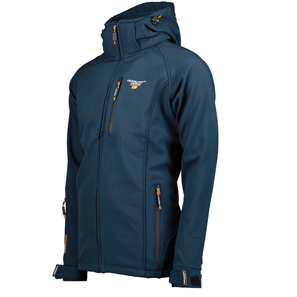 Geographical Norway Softshelljacke Herren – leichte wasserabweisende Übergangsjacke für Frühling (Sommer atmungsaktiv winddicht Größen S–7XL, 1-St) Mit Kapuze