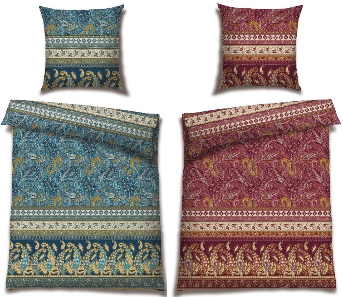 LIVING DREAMS Bettwäsche BALIM, satin, 2 teilig, orientalische Ornamente Paisleys