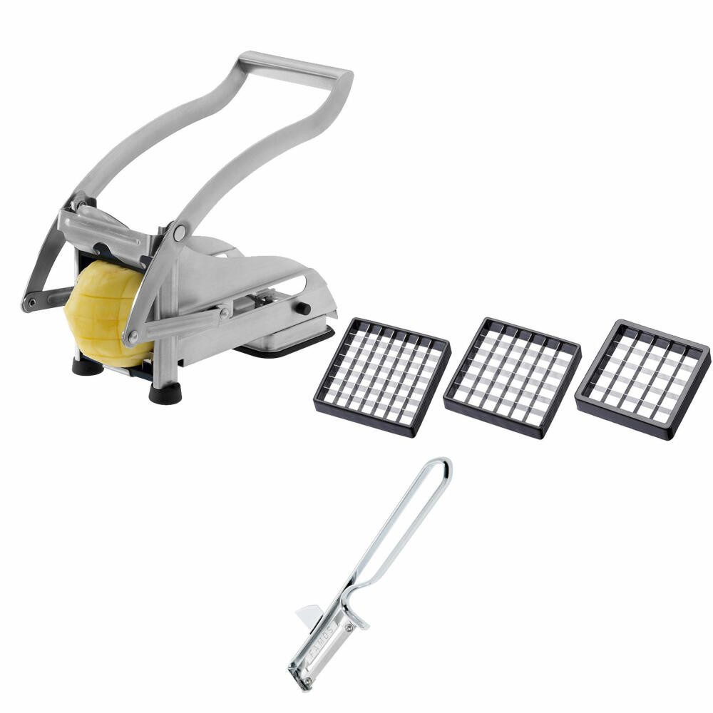 WESTMARK Pommesschneider und Kartoffelschäler, 2tlg. Set, Stiftler mit 3 Schneideinsätzen