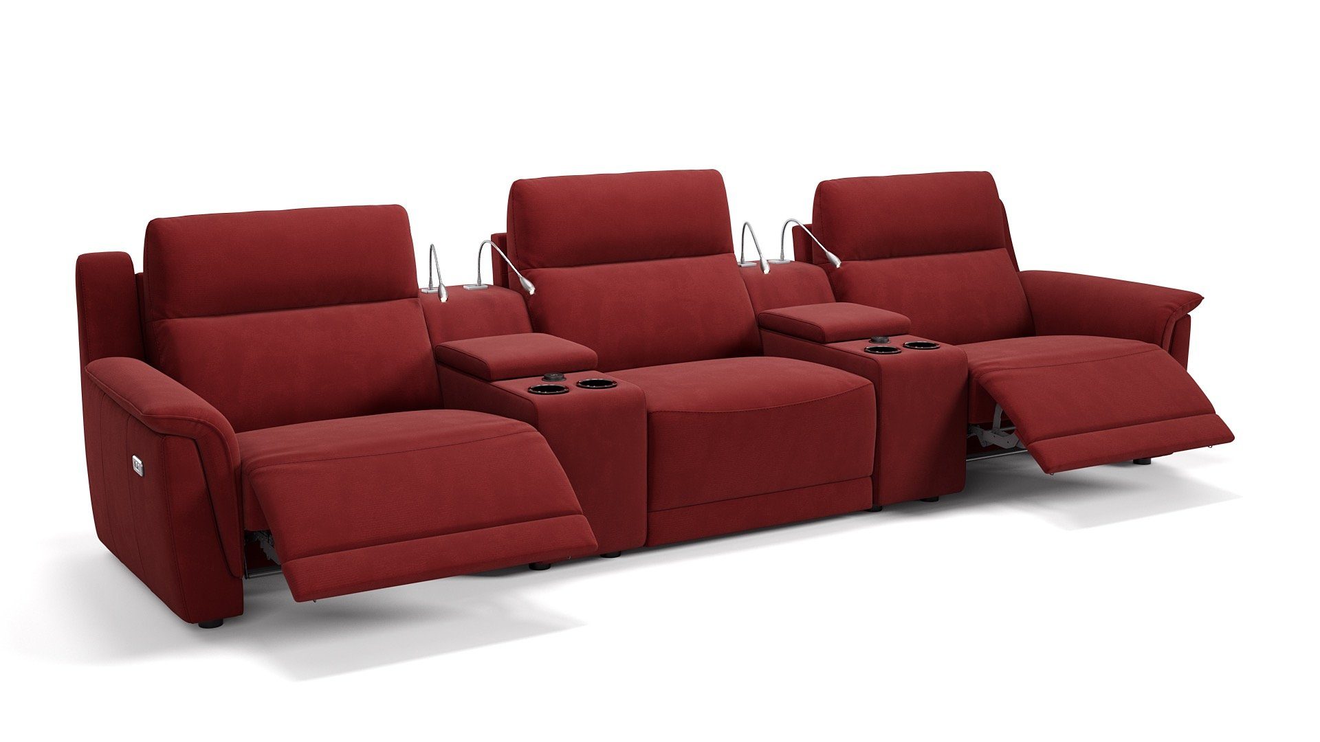 Sofanella 3-Sitzer Stoff MALITO, Heimkinosofa, Kinocouch, Funktionssofa, Kinosofa, Stoff Sofas