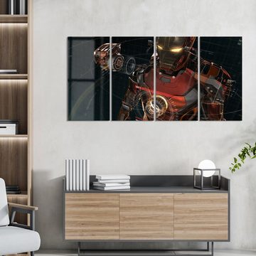 DEQORI Glasbild 'Legendäre Iron Man Anzug', 'Legendäre Iron Man Anzug', Glas Wandbild Bild schwebend modern