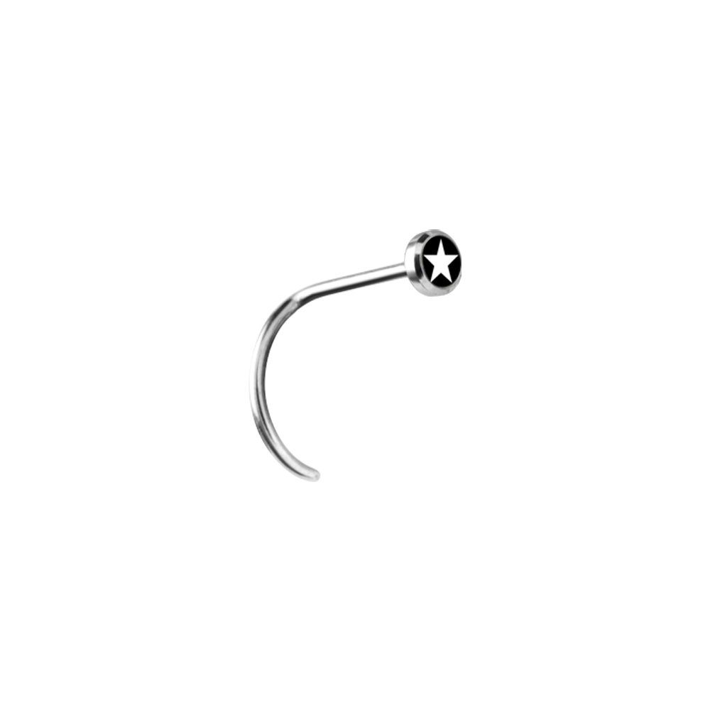 Nasenpiercing Nasenstecker Edelstahl 316L Gerade 0,8x6,5mm Logo Auswahl