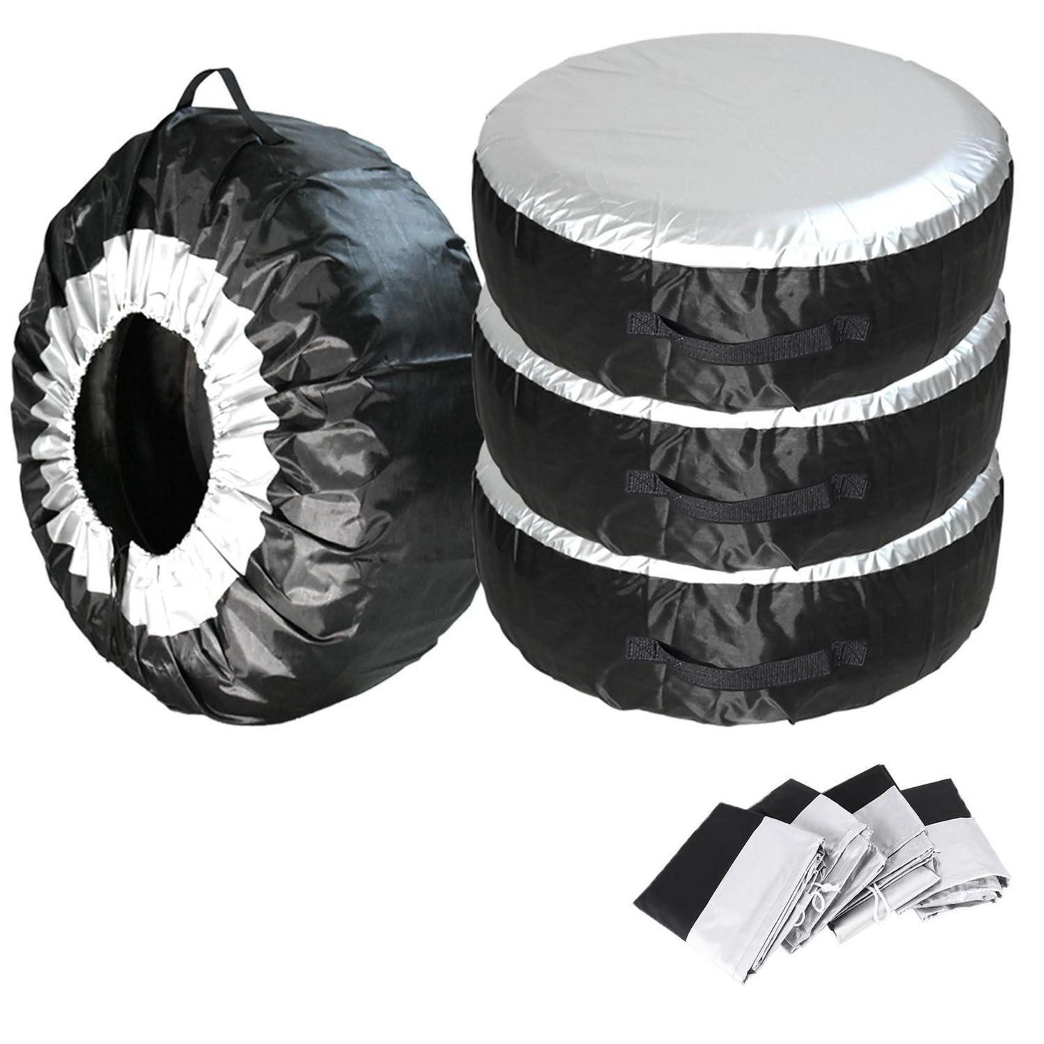 LuxusKollektion Rasenmäher-Reifendecke Reserveradabdeckung 4er Set 65 cm wasserfest UV-beständig Polyester
