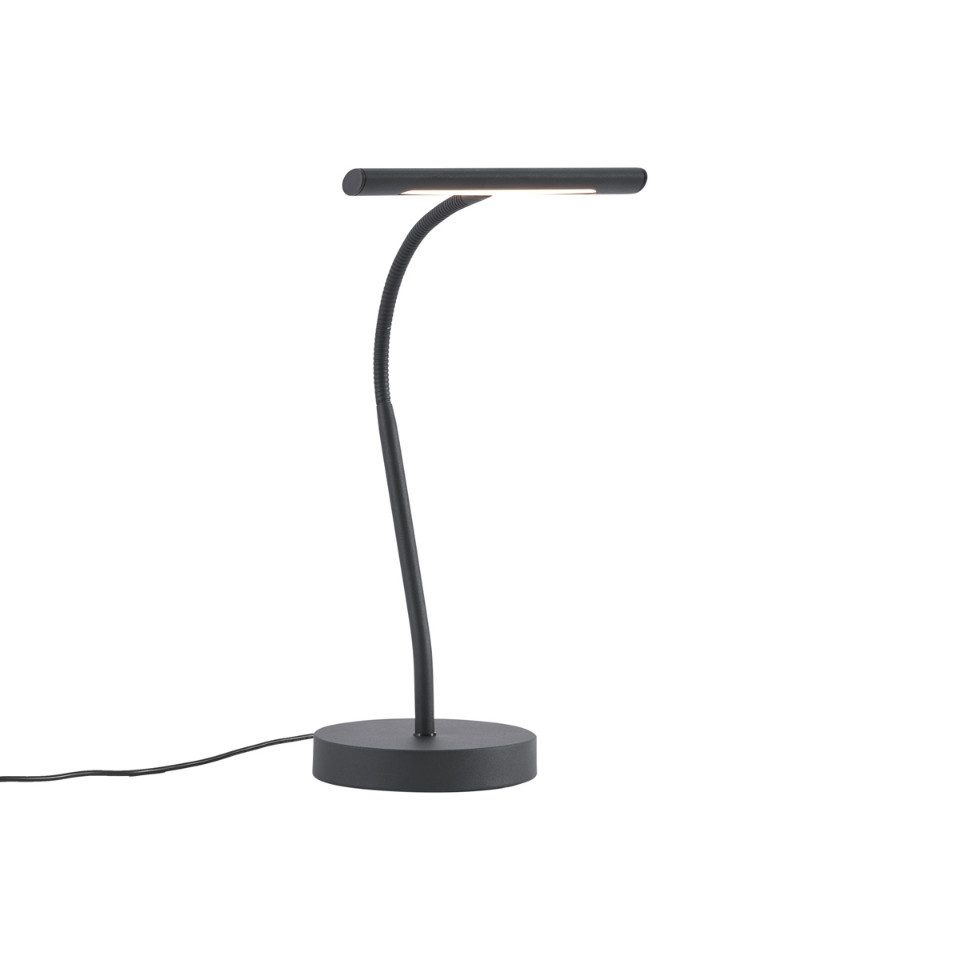 Qazqa LED Schreibtischlampe Tableau, Dimmbar, LED fest integriert, Extra-Warmweiß, QAZQA Büro lampe, integrated, Schwarz, Stahl, Art Deco