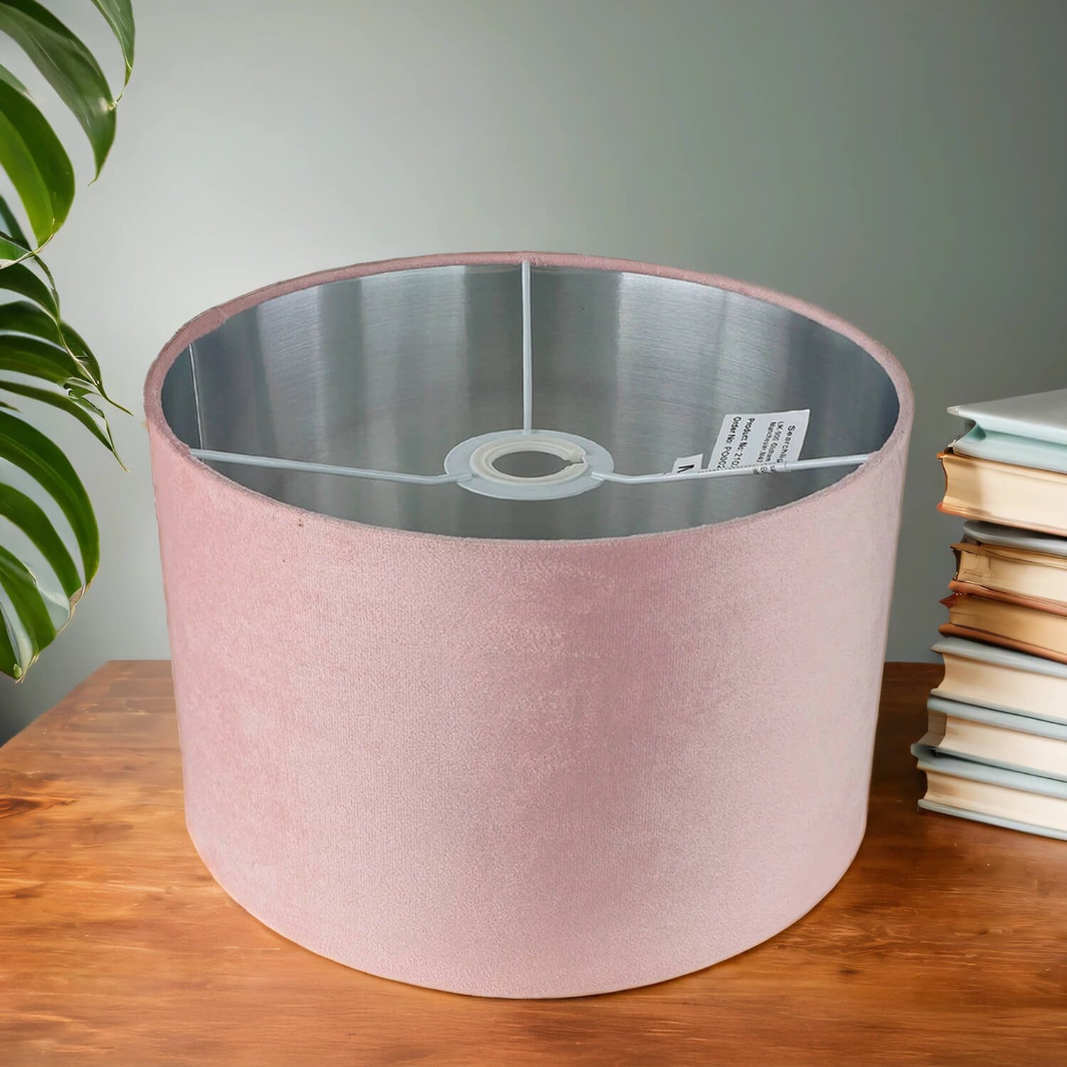 Licht-Erlebnisse Lampenschirm GIRONA, in Pink Silber gebürstet Ø 28 cm Stof günstig online kaufen