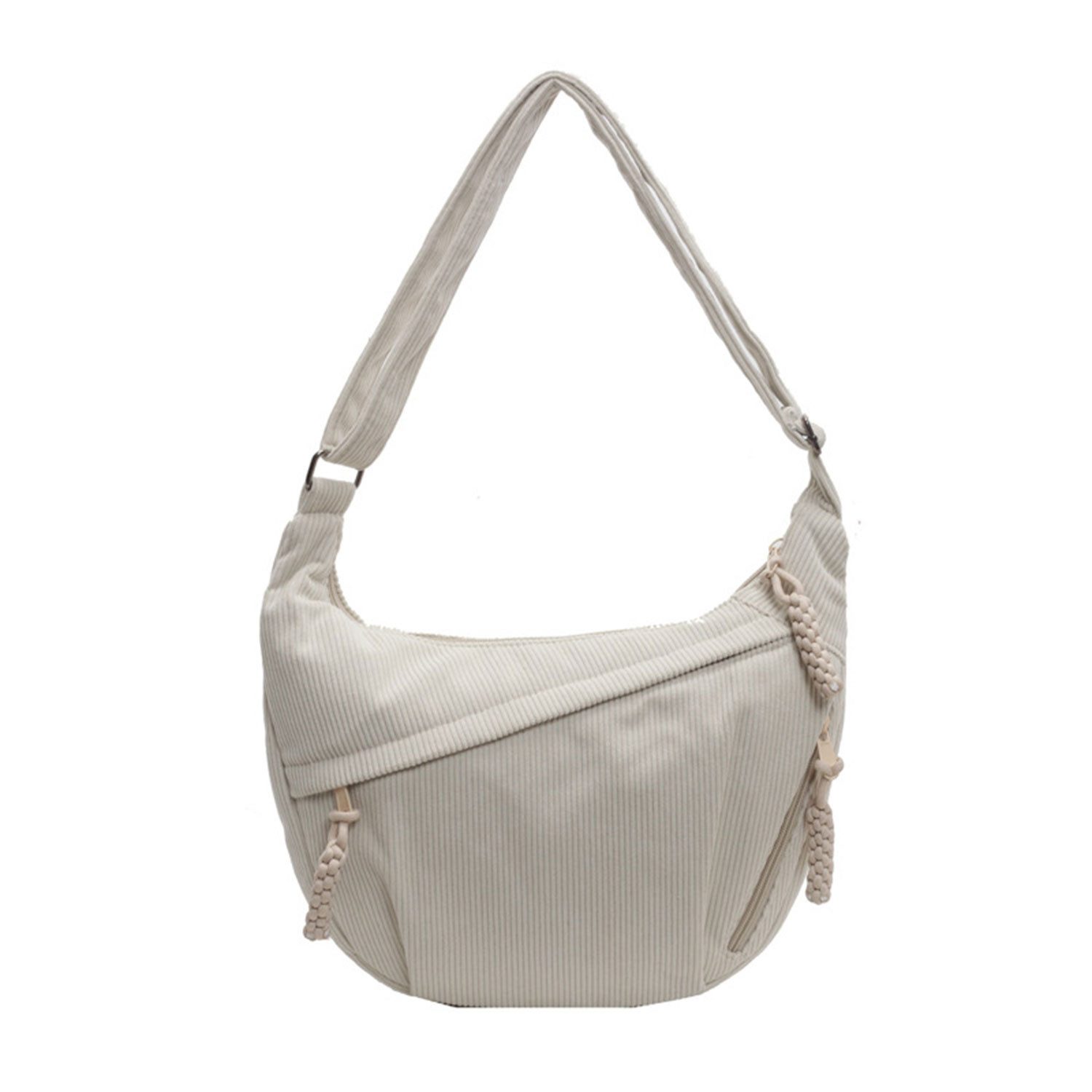 Refttenw Umhängetasche Halbmond Crossbody Bag Cord Hobo Tasche mit Reißvers günstig online kaufen