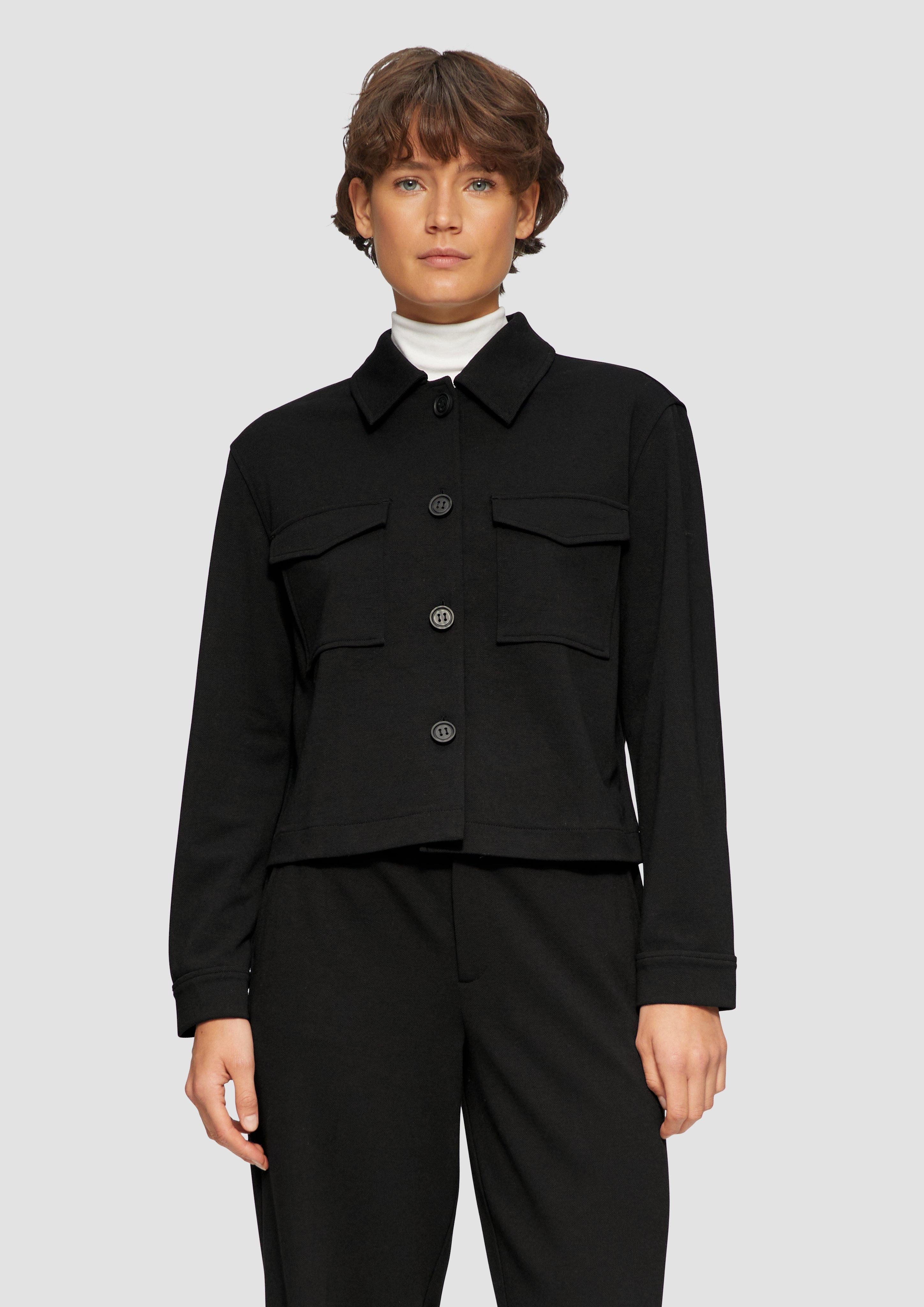 Funktionsjacke Jacke im Relaxed Fit aus Struktur-Jersey