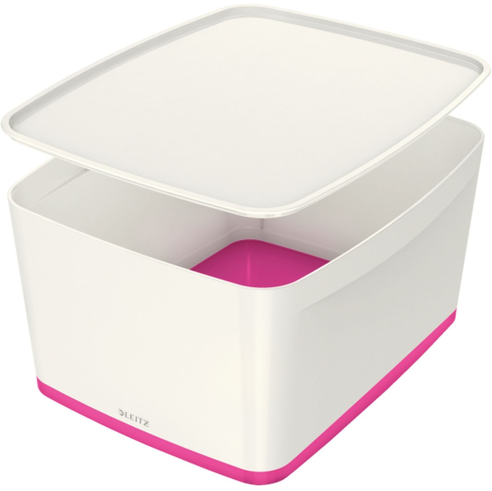 LEITZ Aufbewahrungsbox Aufbewahrungsbox MyBox Groß A4 mit Deckel ABS weiß/pink