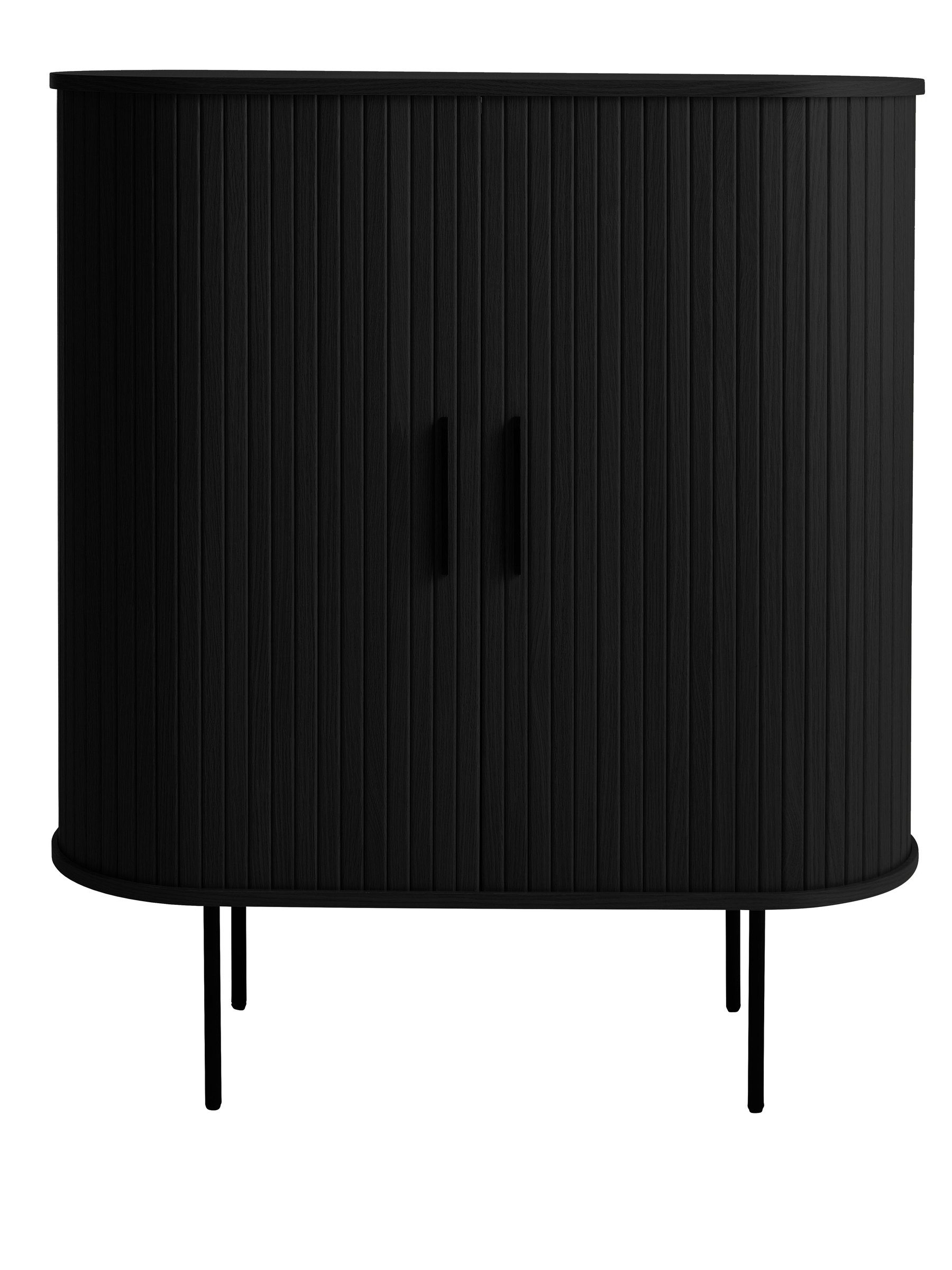 freiraum Barschrank NOLA in Eiche schwarz, MDF furniert - 130x75x40cm (BxHxT)