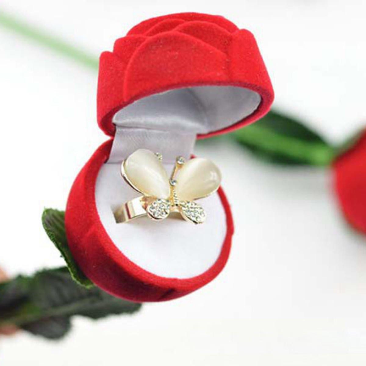 Order & Smile Schmuck Geschenkbox Ring-Etui „Rose“ Ringbox / Schmuck-Schachtel / Schmucketui