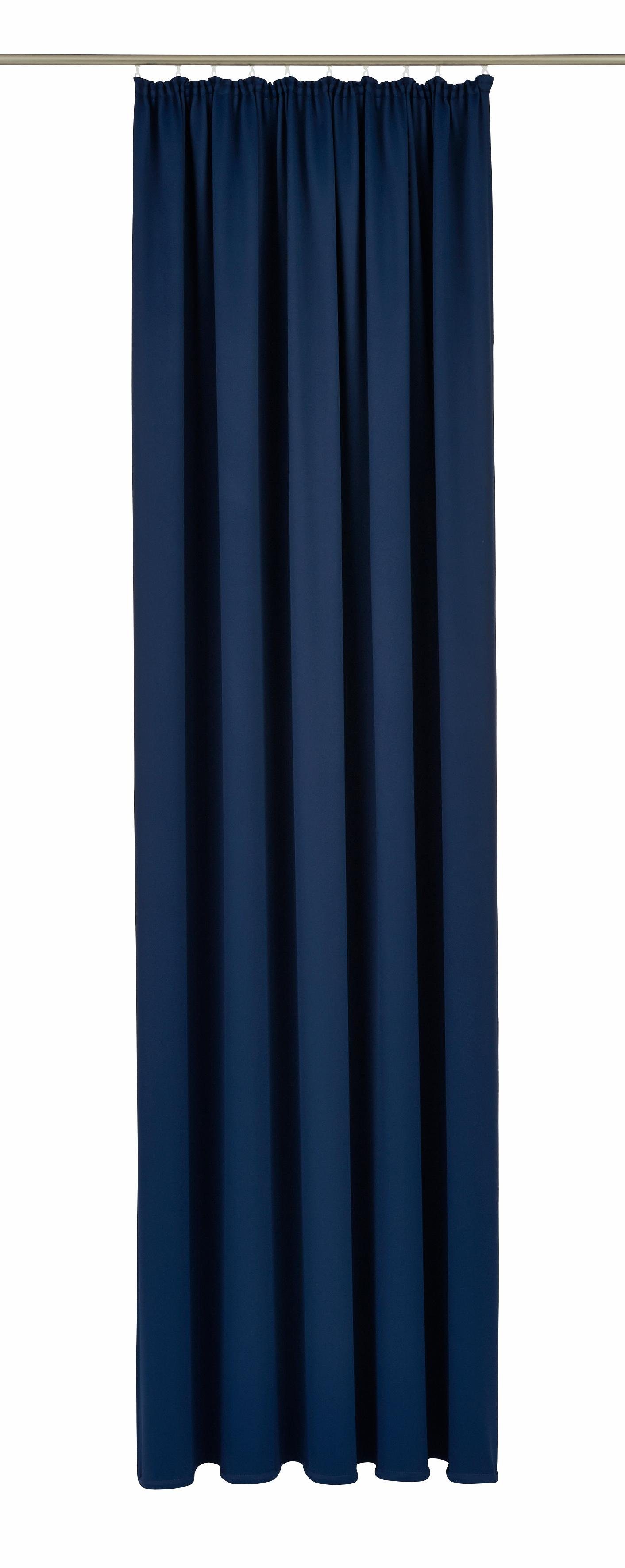 Vorhang Leon, VHG, Kräuselband (1 St), verdunkelnd, Verdunkler, Energie sparend,Wärmeschutz,blickdicht,verschiedene Größen dunkelblau
