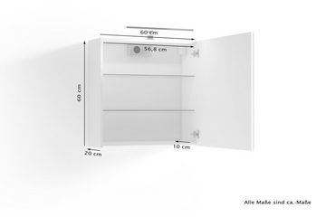 Homexperts Spiegelschrank SALSA * Spanplatte Weiß, B60xH60xT20cm