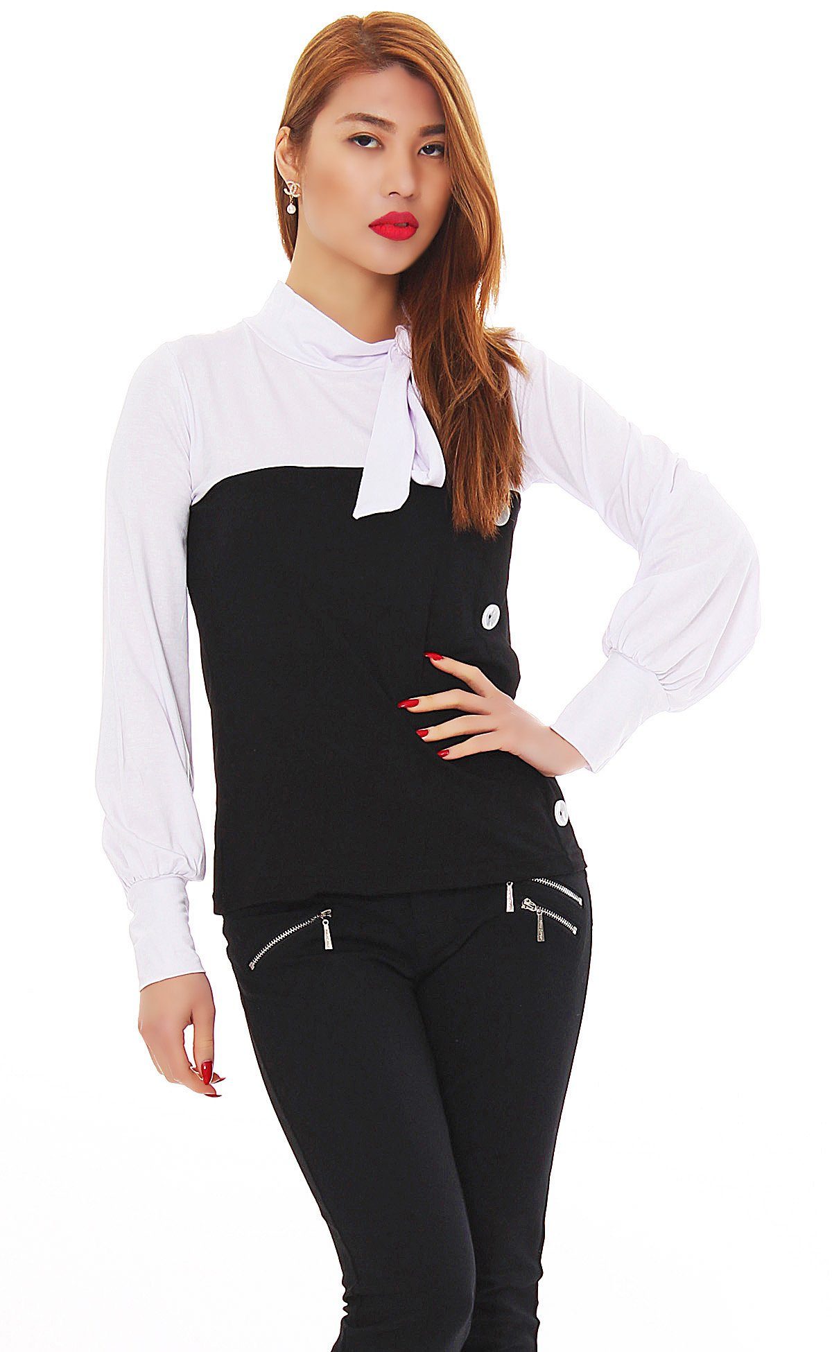 Mississhop Langarmshirt Bluse 2 in 1 günstig online kaufen
