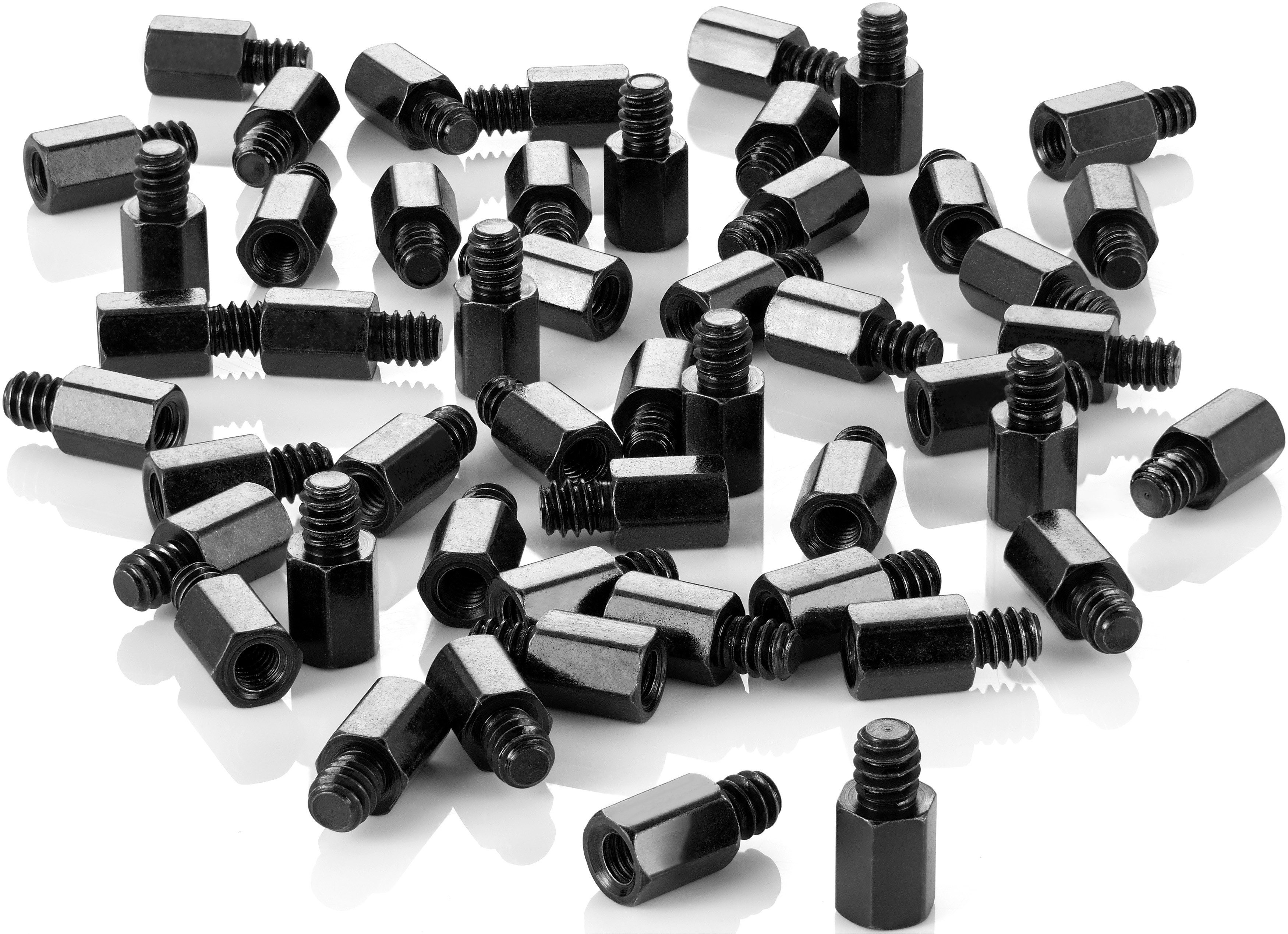 Poppstar Гвинти-Set Mainboard-Abstandshalter #6-32 x 6,5+4, (50 St), Motherboard-Standoffs mit M3 Innengewinde