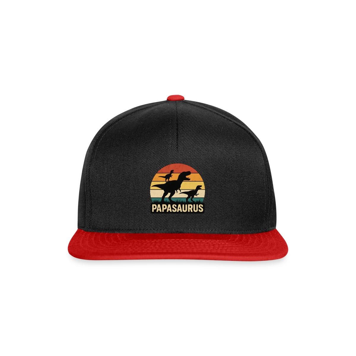 Spreadshirt Snapback Cap Papasaurus Dino Papa Snapback Cap (1-St)