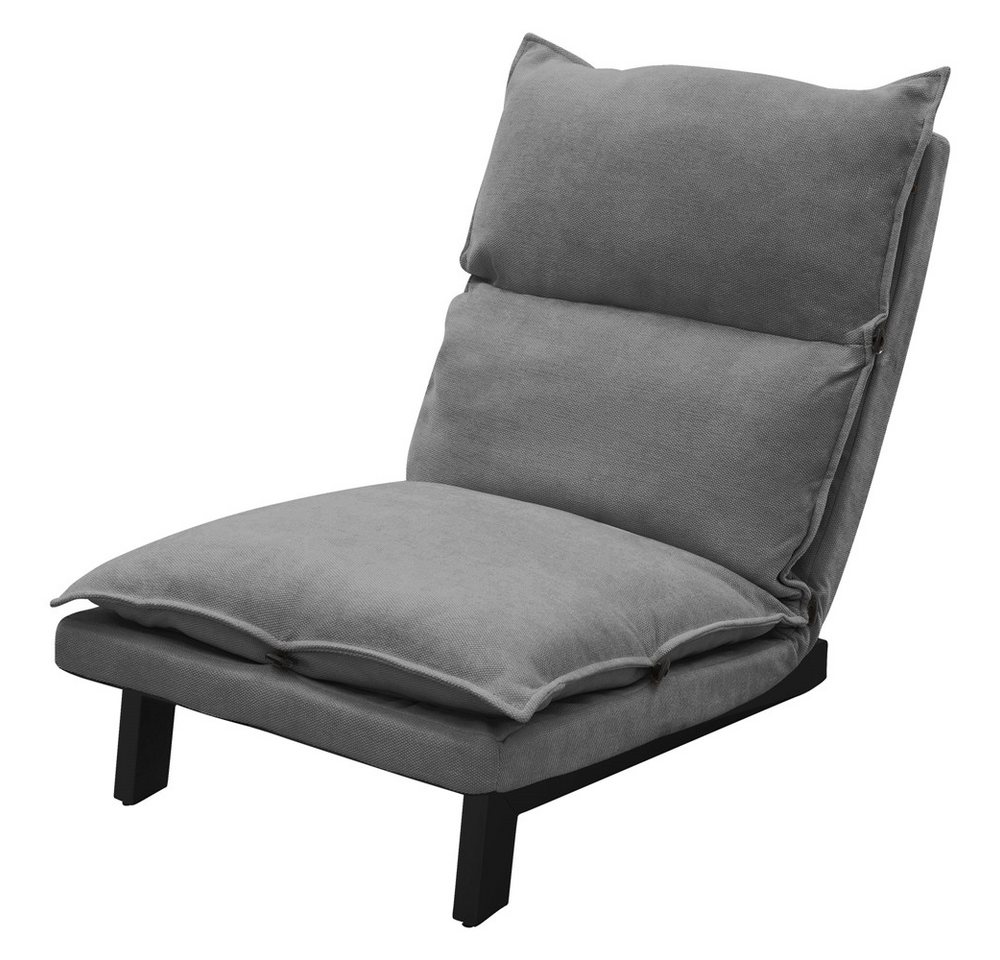ML-DESIGN Loungesessel Bodenstuhl Bodensessel gepolstert mit Verstellbarer Rückenlehne, Sessel grau aus Leinen mit stabilem Stahlgestell Boden Relaxsessel