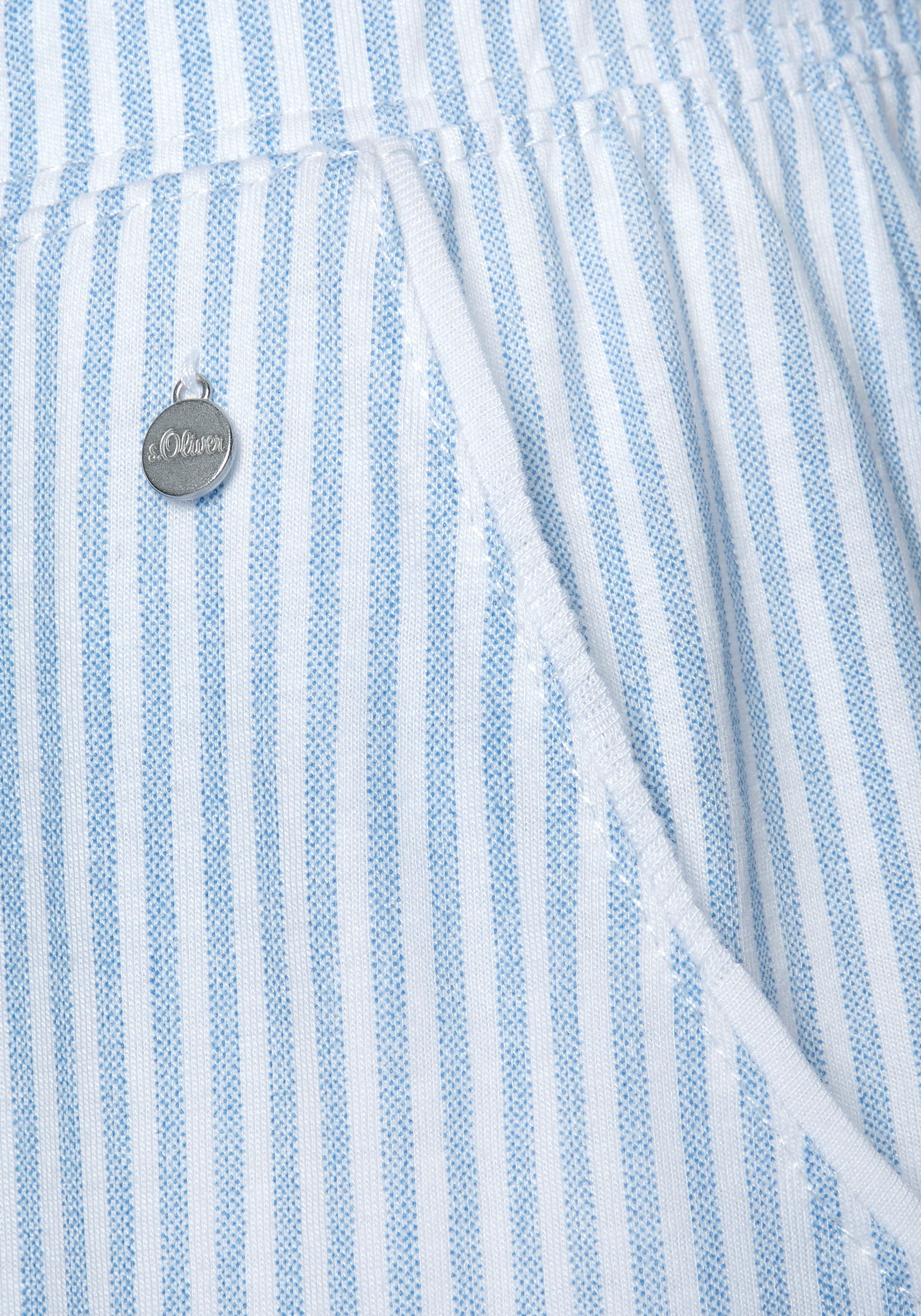 Eingrifftaschen Pyjamahose s.Oliver himmelblau-gestreift seitlichen mit