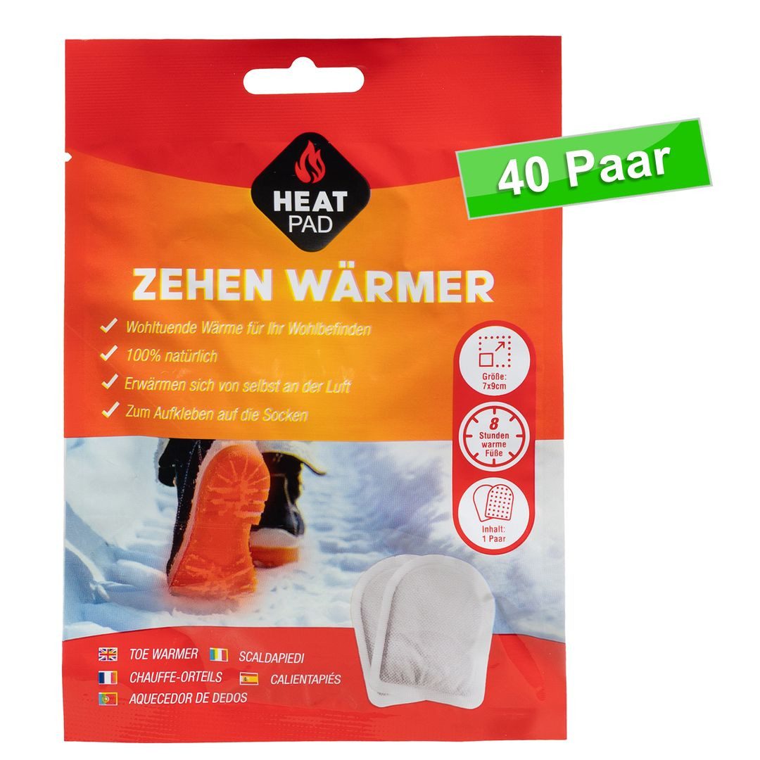 laro Wärmepad Zehenwärmer 40 Paar – 8 h Wärme für Füße & Schuhe, 40-tlg.