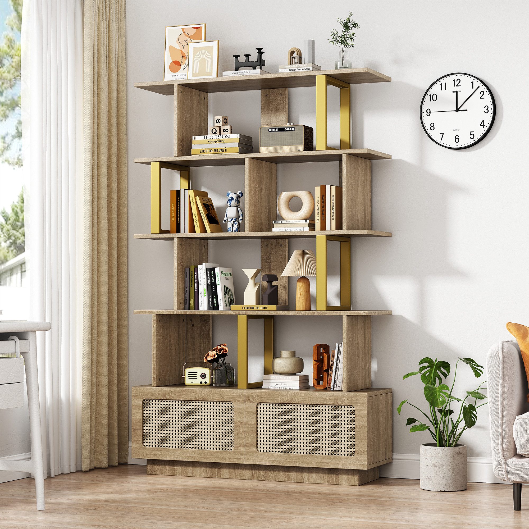 HAUSS SPOLE Bücherregal mit Rattantüren und günstig online kaufen