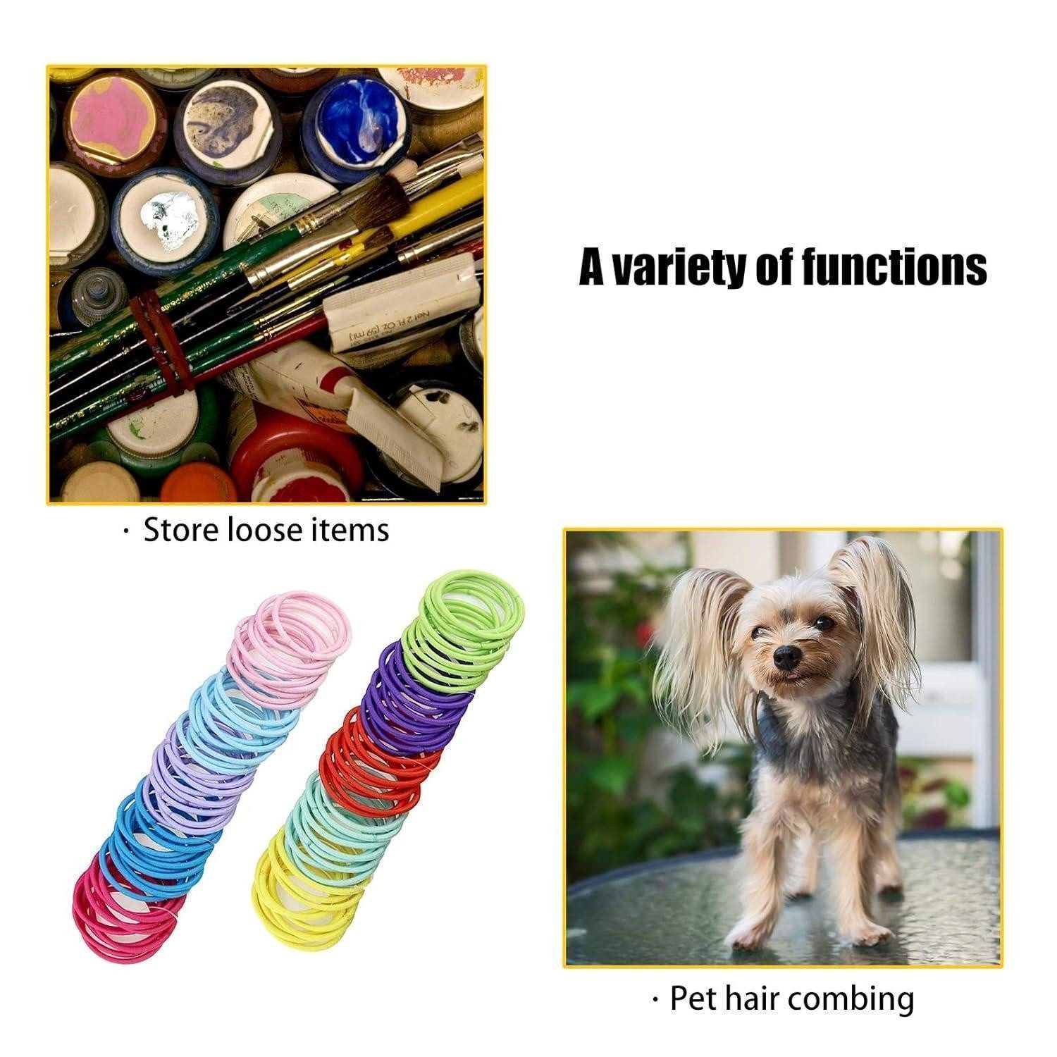 LuxusKollektion Haargummi 200 Stück bunte Haargummis elastisch Multicolor Haarbänder 2mm