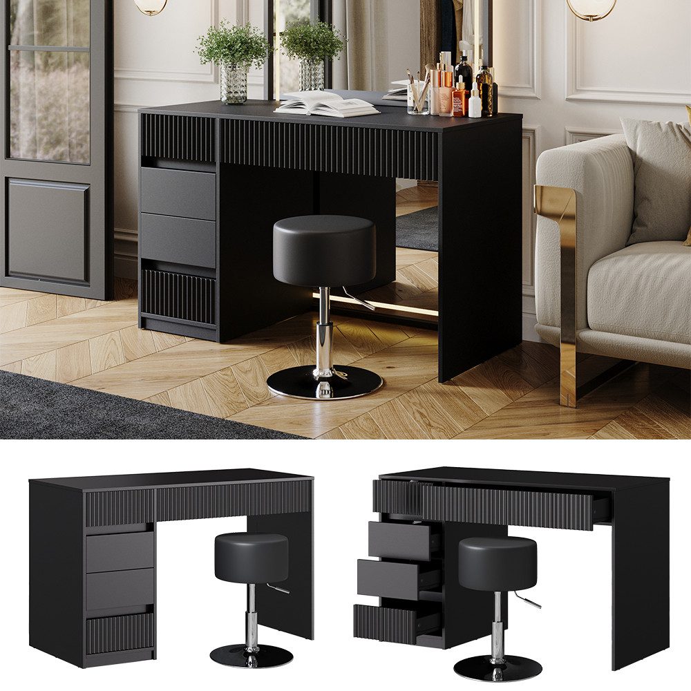 Vicco Schminktisch Omira, Schwarz, 120 cm günstig online kaufen