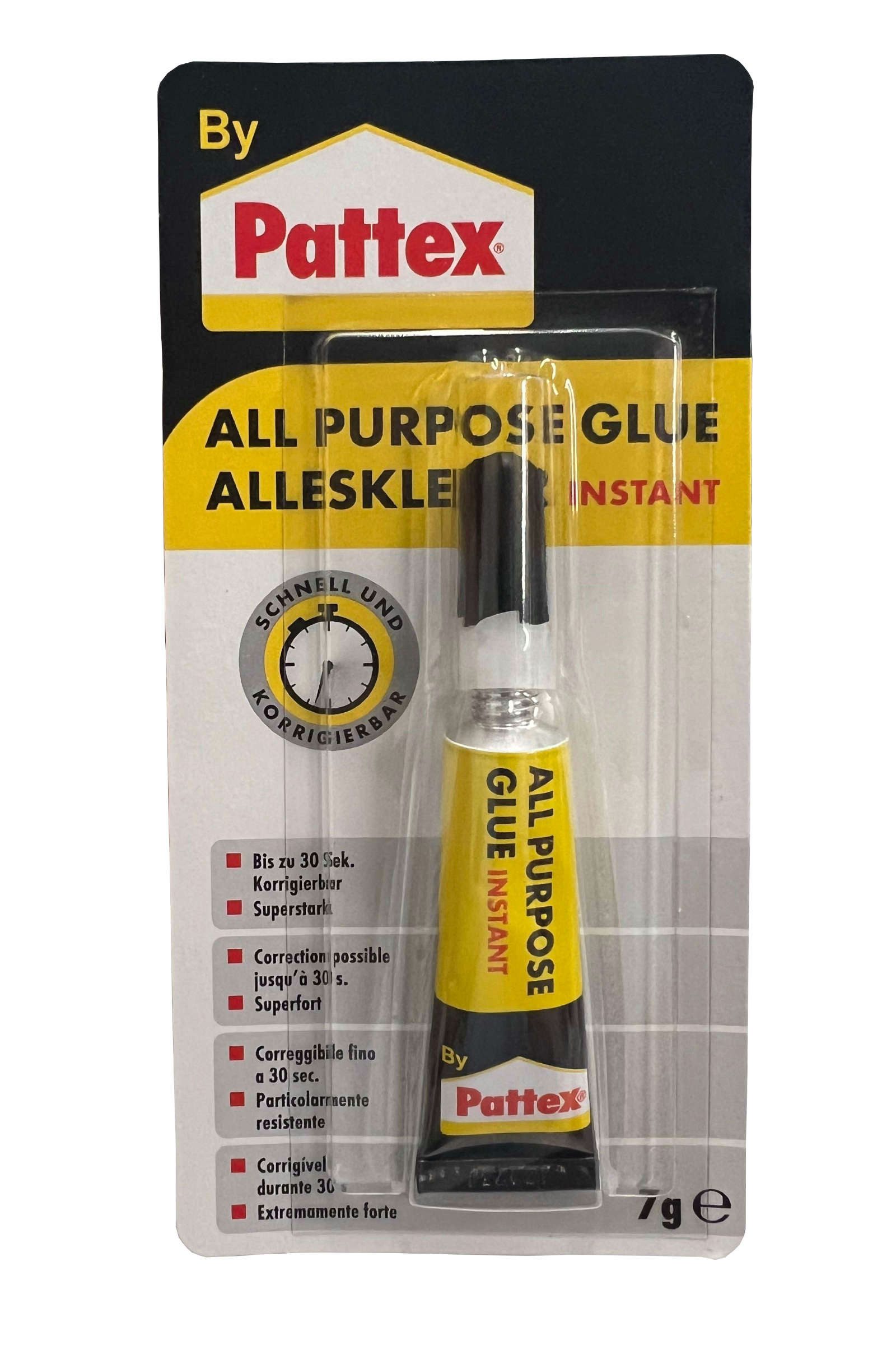 Pattex Klebstoff Alleskleber 7 g – Universalkleber für Haushalt & Reparatur, (Einzelartikel, 1-tlg), Kompakte Tube – ideal für kleine Reparaturen und unterwegs
