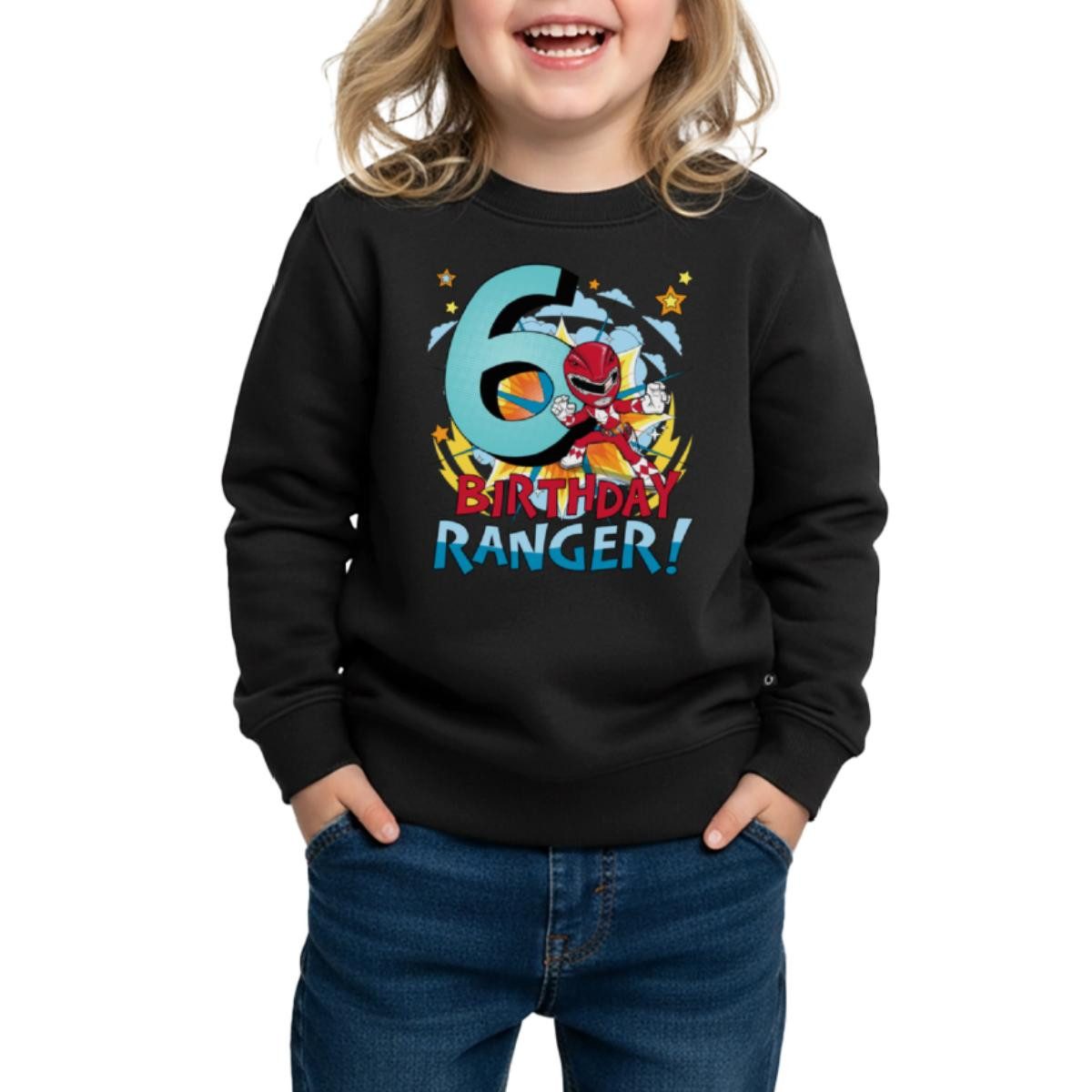 Spreadshirt Sweatshirt Power Rangers Geburtstag 6. Jahre Kinder/Teenager Premium Pullover (1-tlg)