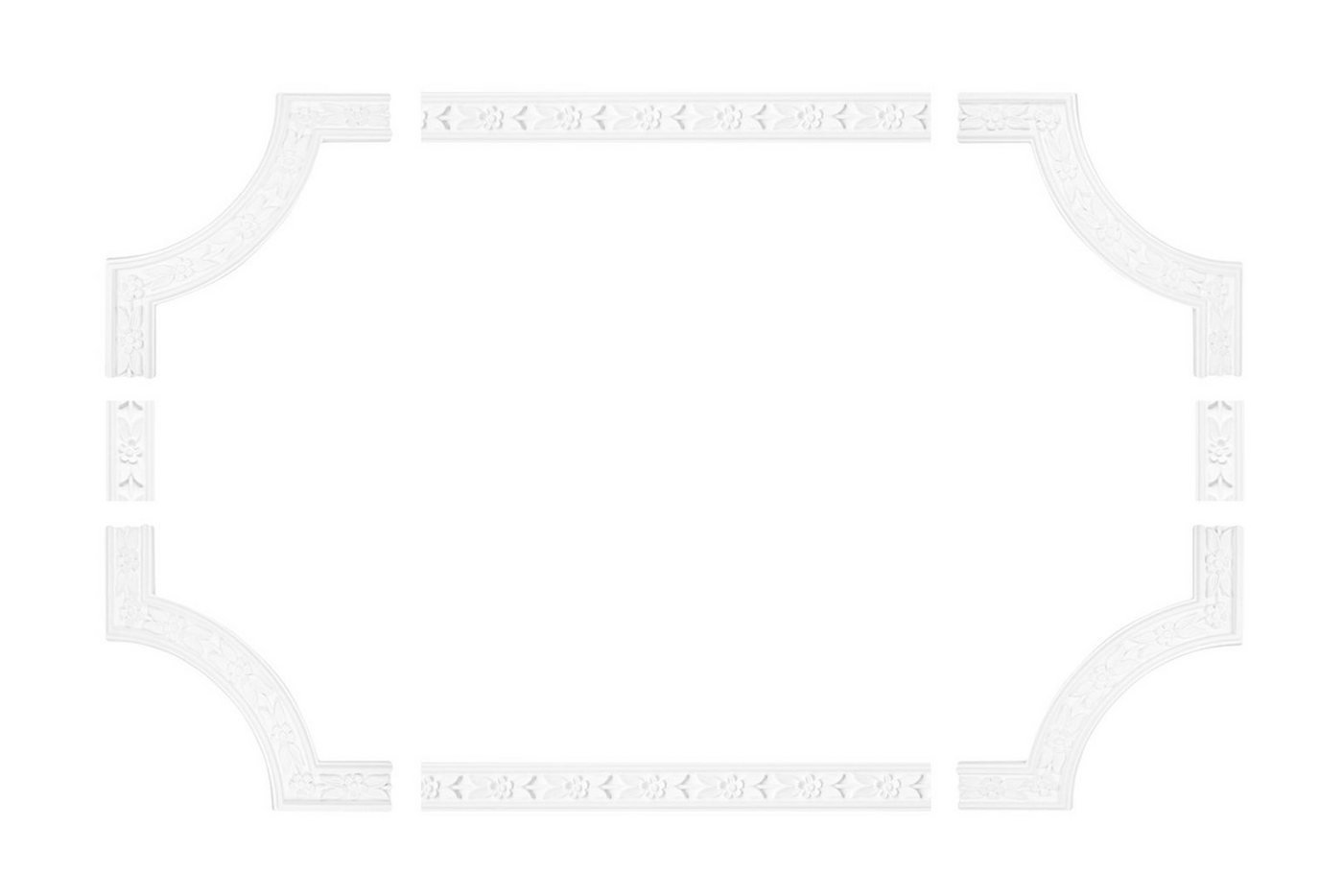 Thumbnail - Grand Decor Stuckleiste CF3053A, Wand- und Deckenumrandung aus PU - Segment als Ergänzung zur Flachleiste, hart & stoßfe...