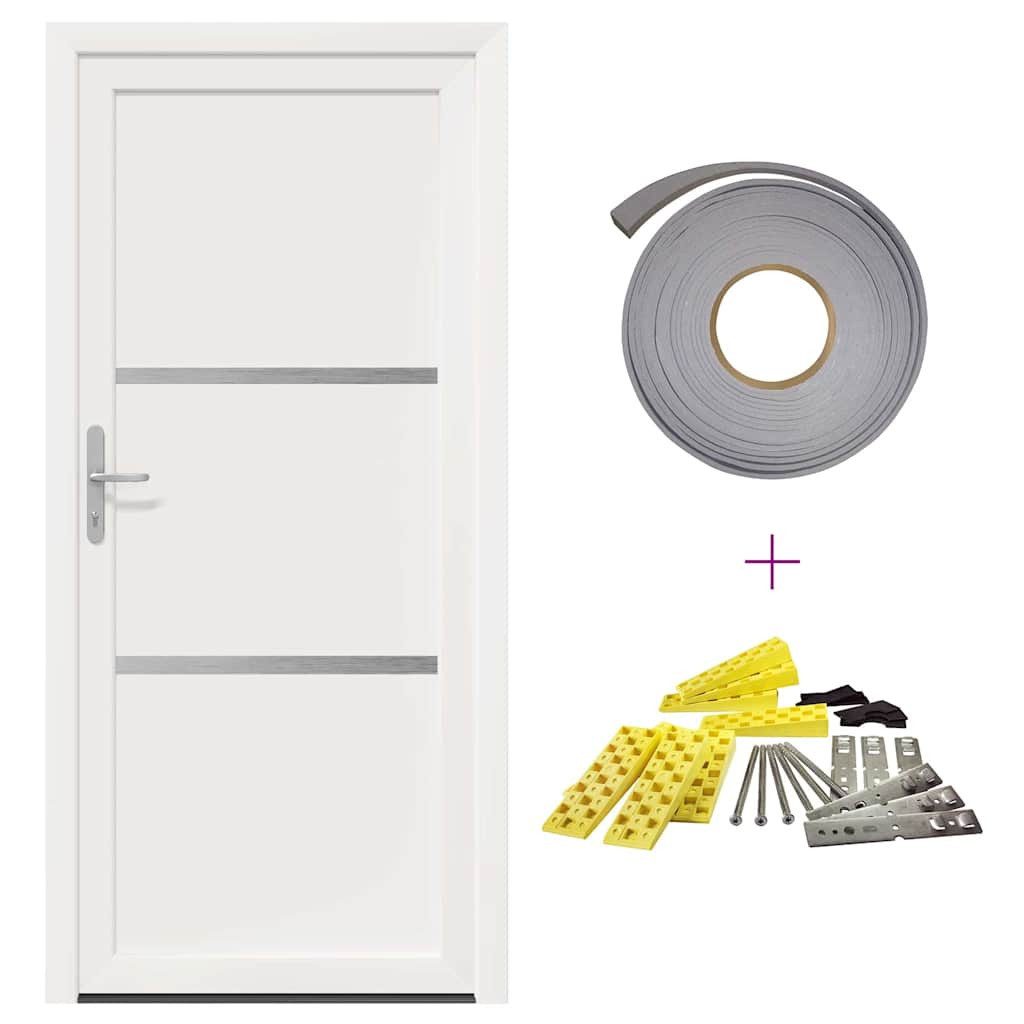 Haustür Haustür Hauseingangstür Vordertür Weiß 98 x 200 cm PVC