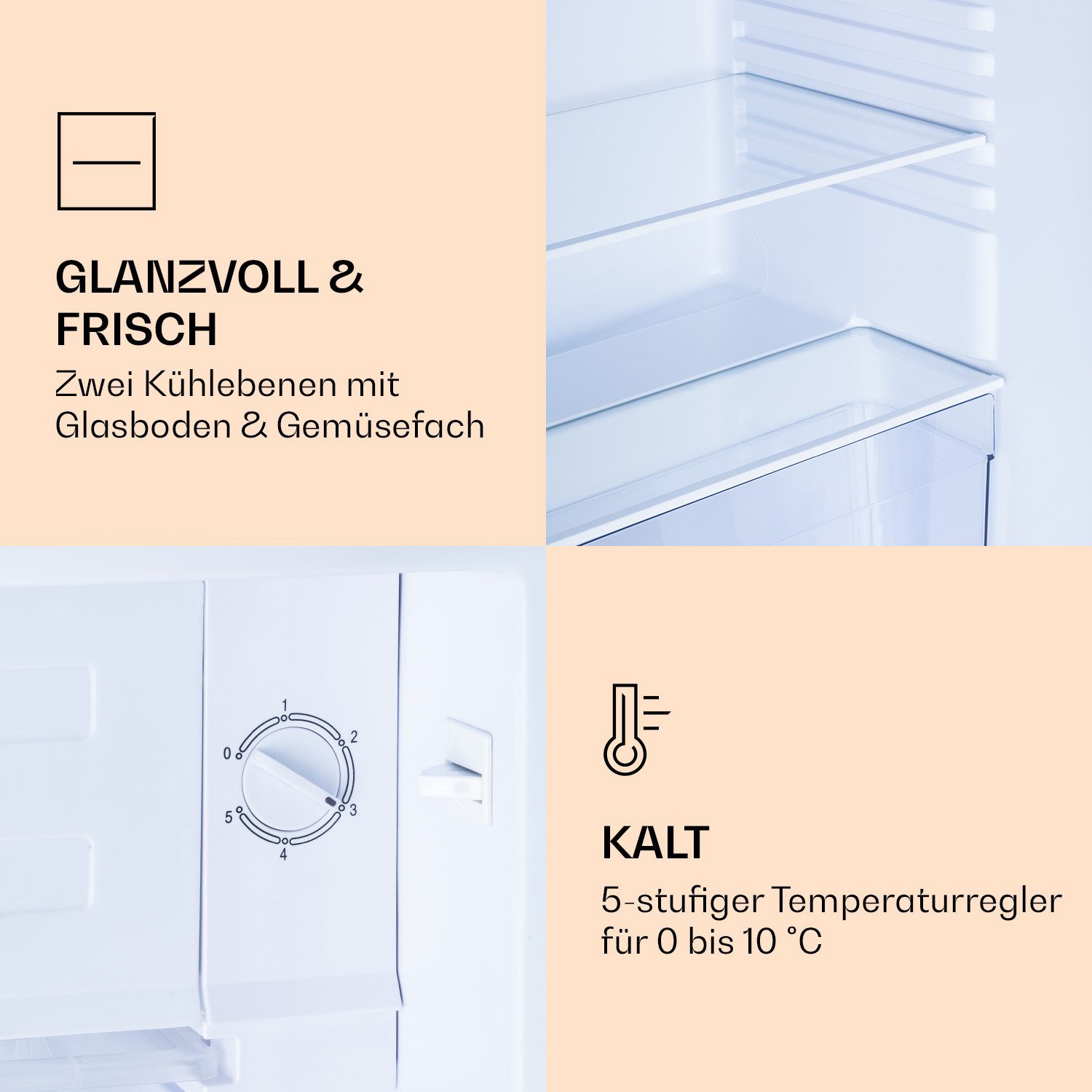 Klarstein Kühl-/Gefrierkombination 10045805, 84.5 cm hoch, 45 cm breit, Bier Hausbar Getränkekühlschrank Hotel Mini Fridge – Bild 5 von 5