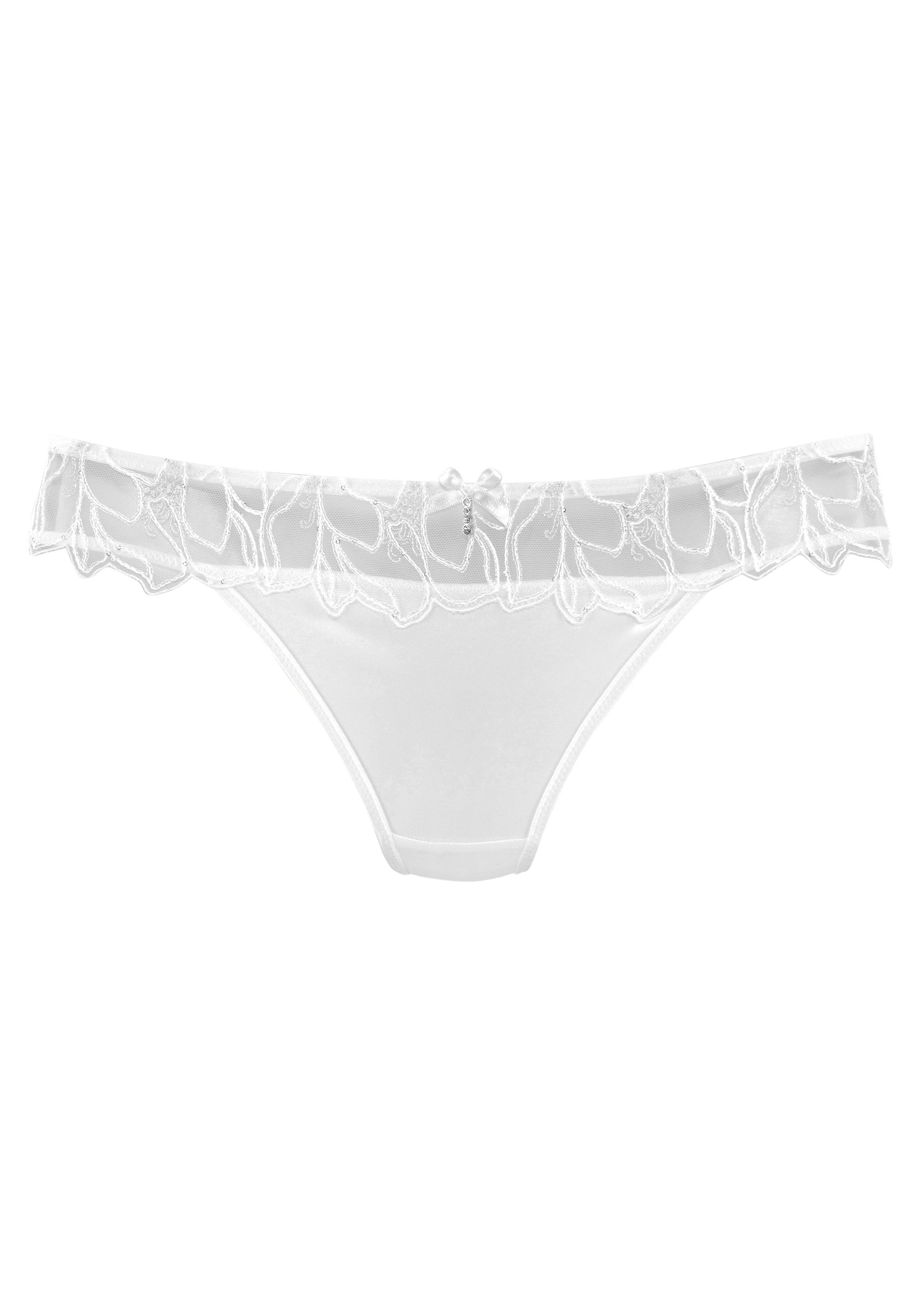 LASCANA Tanga mit feiner Zierschleife und hübschem Glitzeraccessoire. € 29,99
