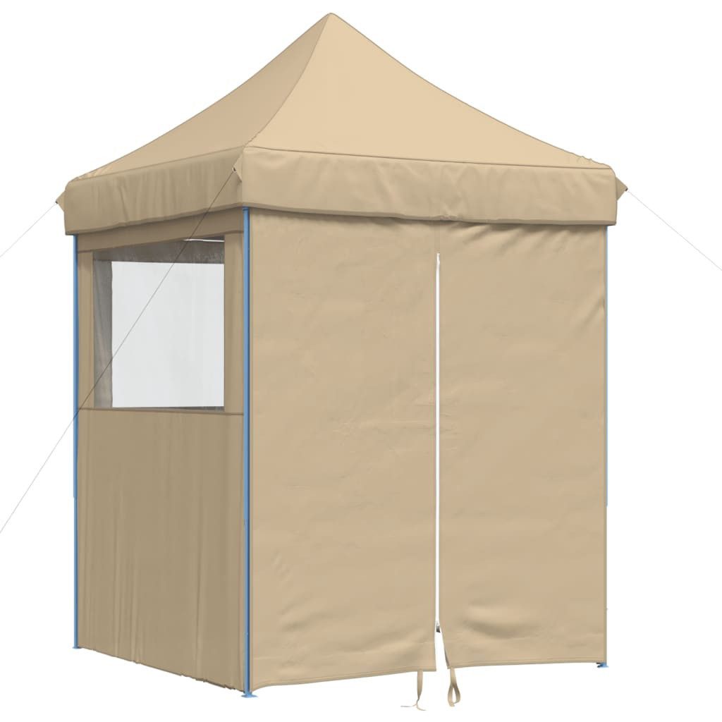 vidaXL Partyzelt Partyzelt Faltbar Pop-Up mit 4 Seitenteilen Beige
