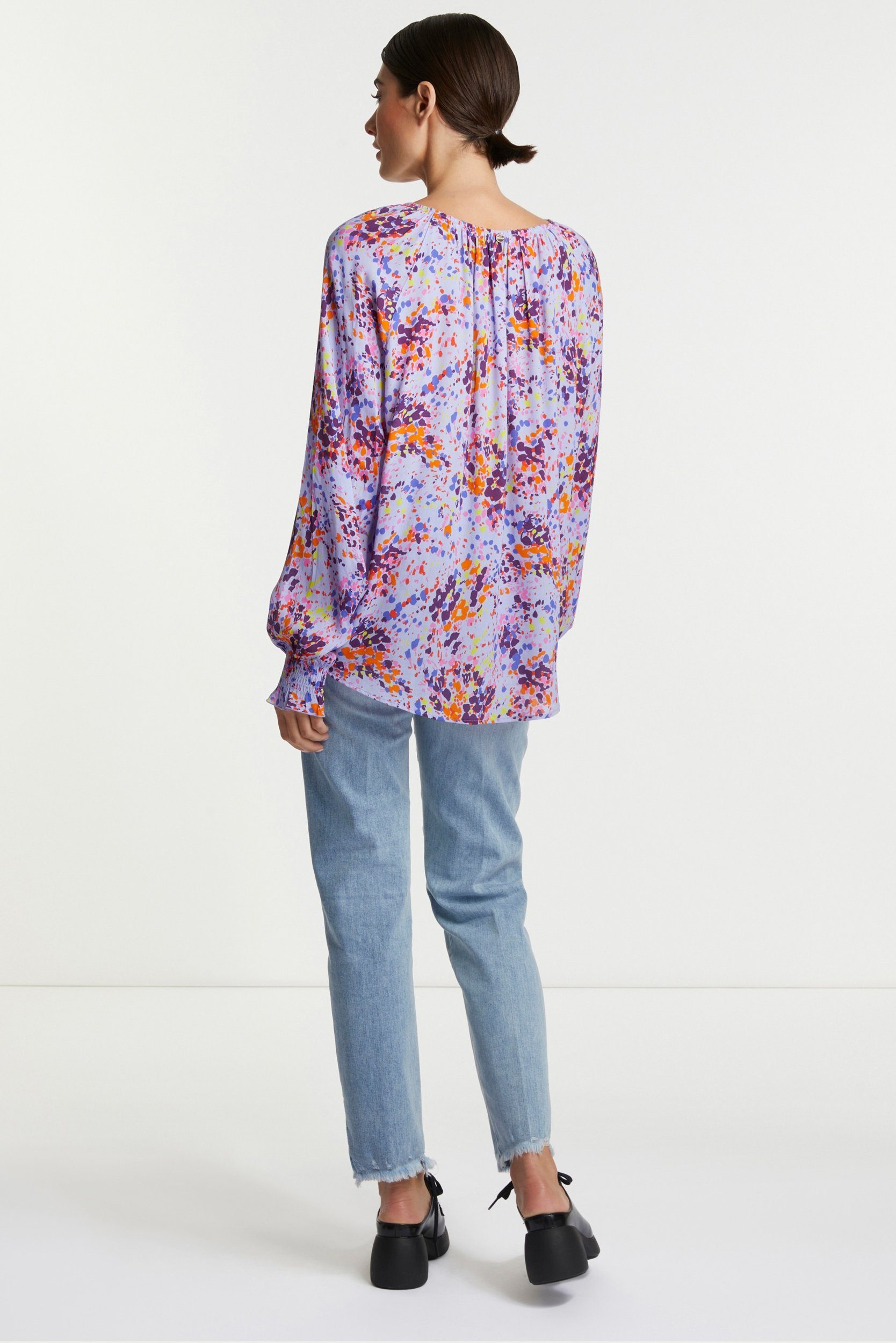 Klassische & Rich Bluse v-neck FSC with printed Royal blouse