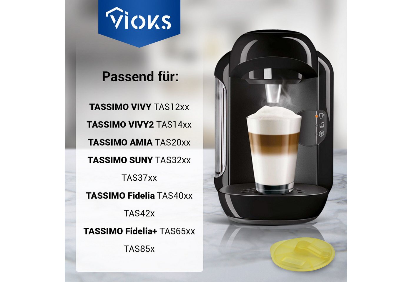 Thumbnail - VIOKS Reinigungs-Set Reinigungsdisc Ersatz für Bosch 00576836 00616611 00621101, für Tassimo Kapselmaschinen