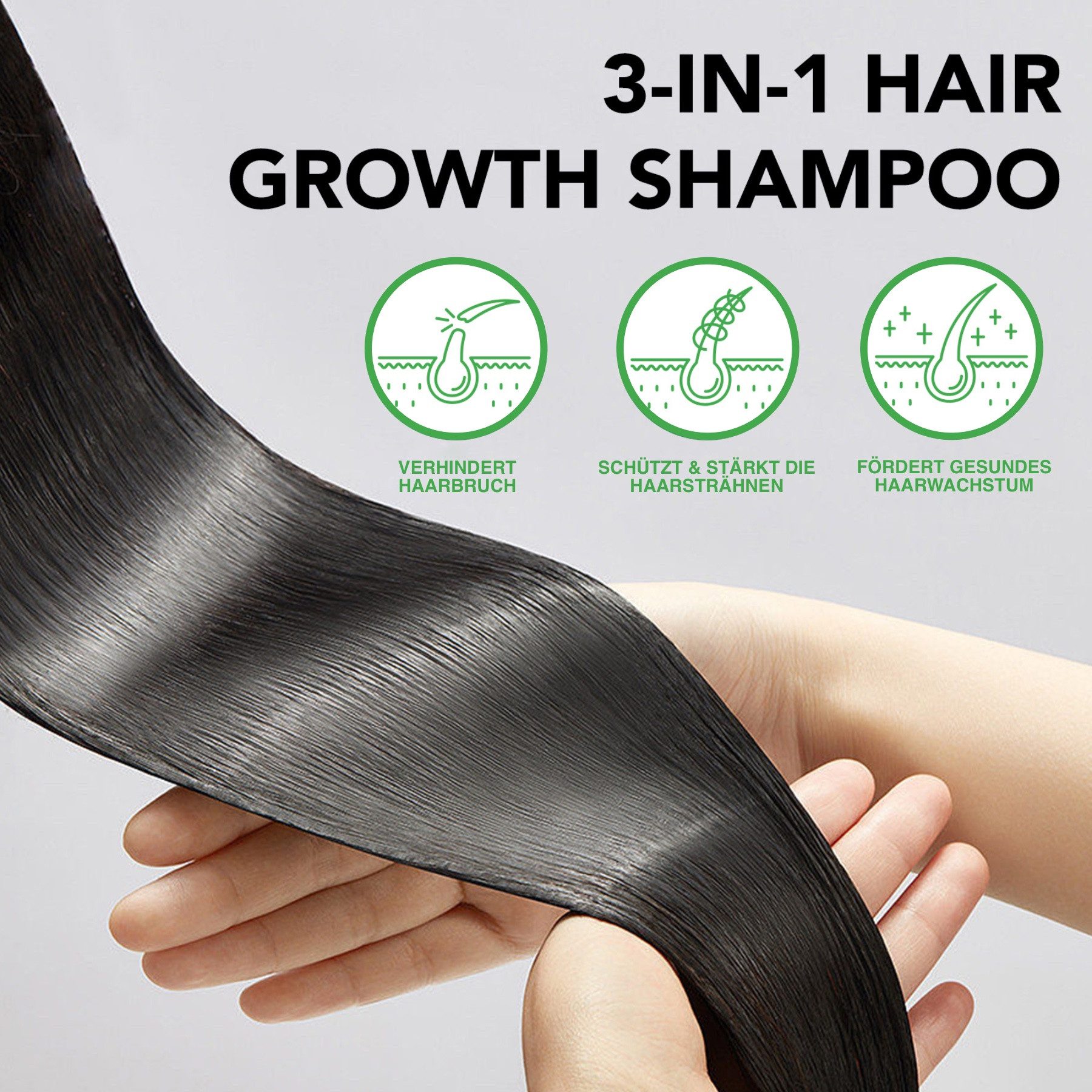 ALIVER Haarshampoo Kopfhaut Pflege Haarwachstum mit Rizinusöl Amlaöl Schwarzkümmelöl, 1-tlg., Vegan, mit biotin angereichert