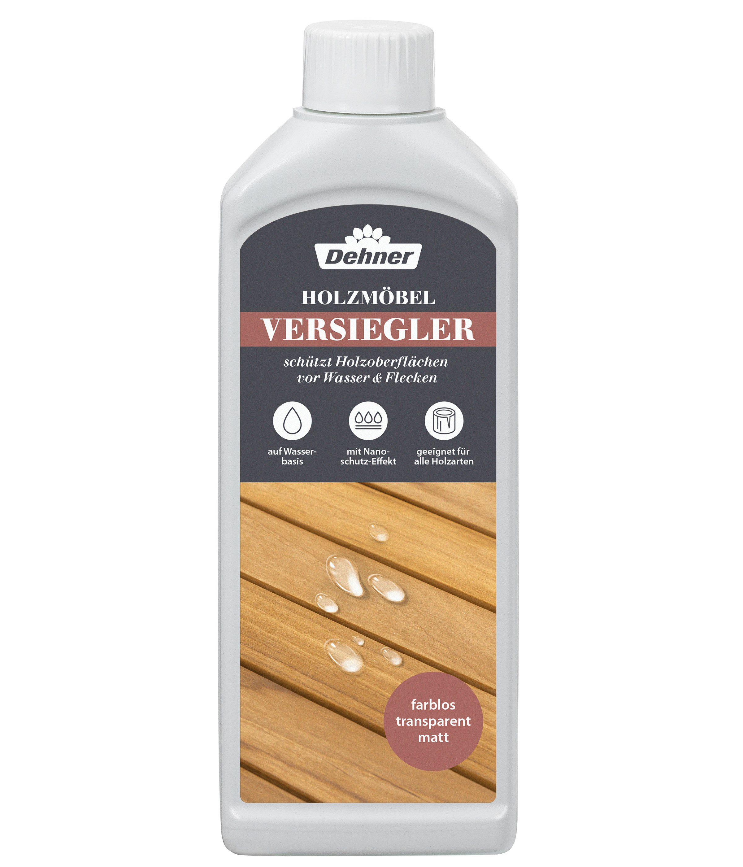 Dehner Holzmöbel-Versiegler, Pflege für Gartenmöbel aus Holz, 500 ml Möbelpflegeöl-Set, mit Nano-Schutz-Effekt gegen Schmutz und Flecken