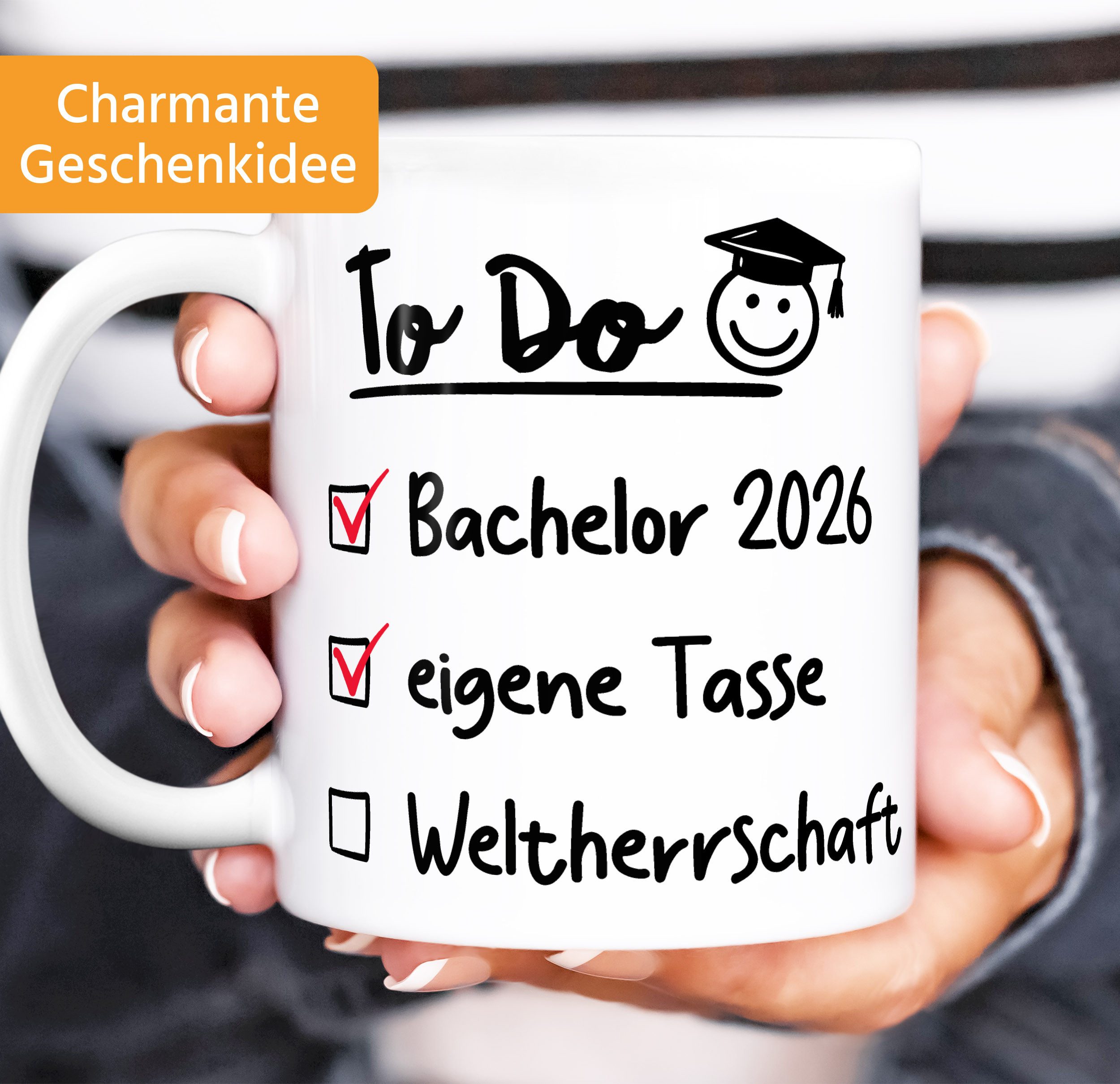 MoonWorks Tasse Kaffee-Tasse Geschenkidee Bachelor 2026 - Abschluss Geschenke Männer, Keramik – Bild 2 von 5