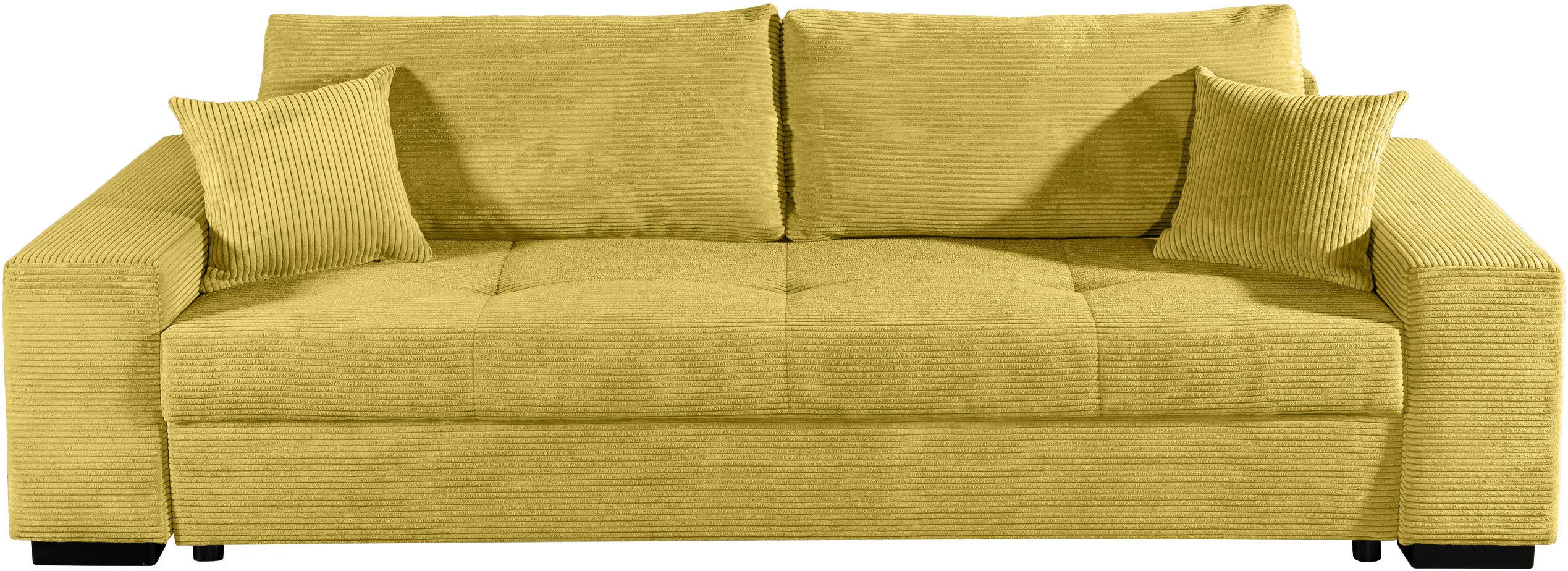 COLLECTION AB Schlafsofa Kreta, B: 248 cm, Liegefl. 137x195 cm, Bettfunktion, Bettkasten & 2 Zierkissen, optional mit Topper