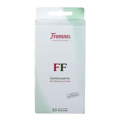 Fromms Kondome 10 FF Kondome 52mm, glatt, transparent, zylindrische Form mit Reservoir - Made in Germany