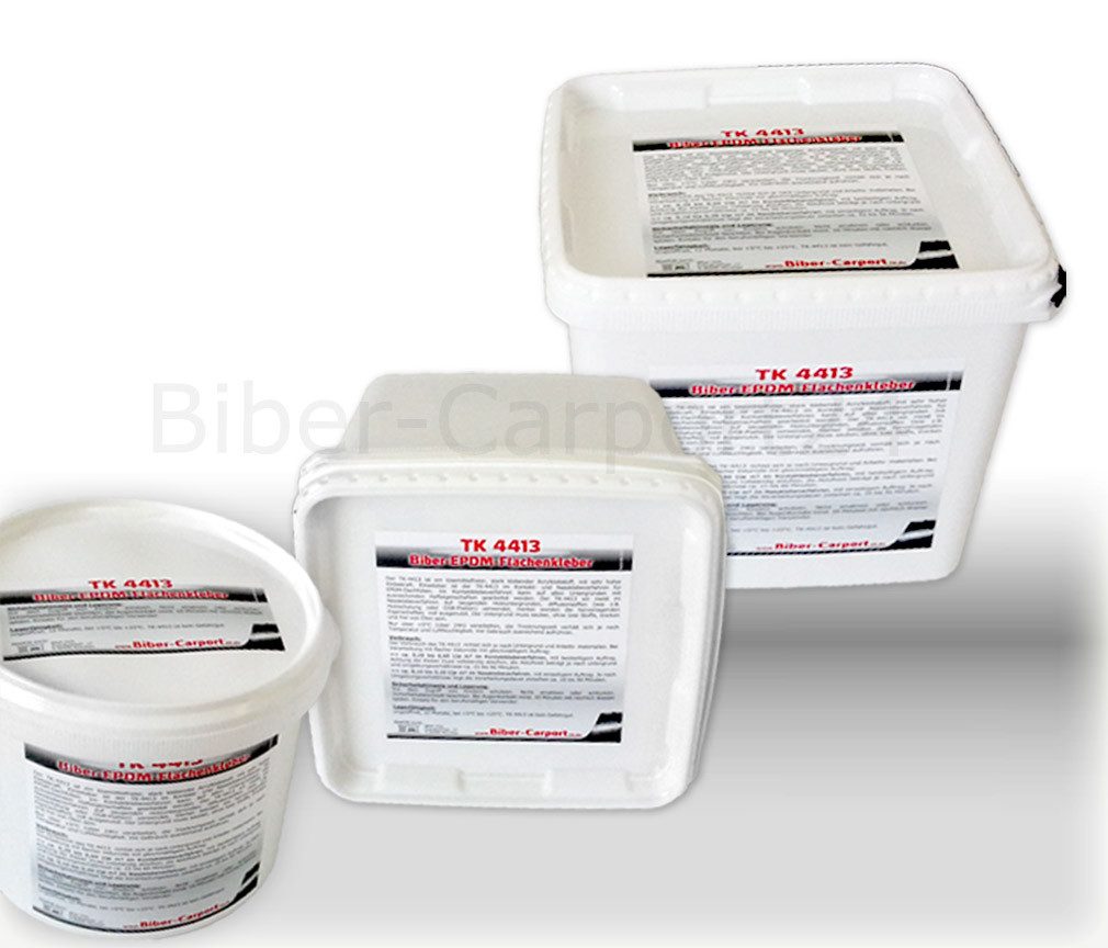 KlesTec Klebstoff TK-4413 EPDM-Flächenkleber, Kleber, Folienkleber, (1 Liter), zur Fixierung/Verklebung der EPDM-Kautschuk-Dachfolie am Untergrund