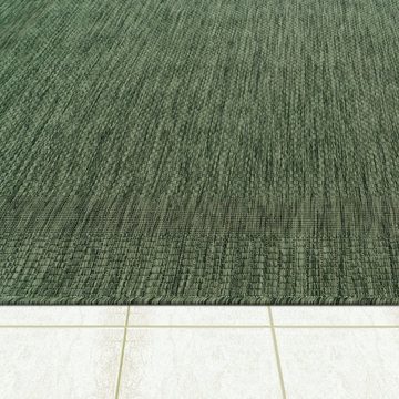 Teppich Roma 272, Paco Home, rund, Höhe: 4 mm, Flachgewebe, meliert, mit dezenter Bordüre, In- und Outdoor geeignet