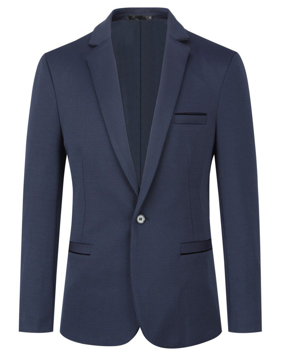 XF1625-01 Dunkelblau Herren Blazer mit Anzugsakko klassischem 1 Knopf Allthemen Reverskragen