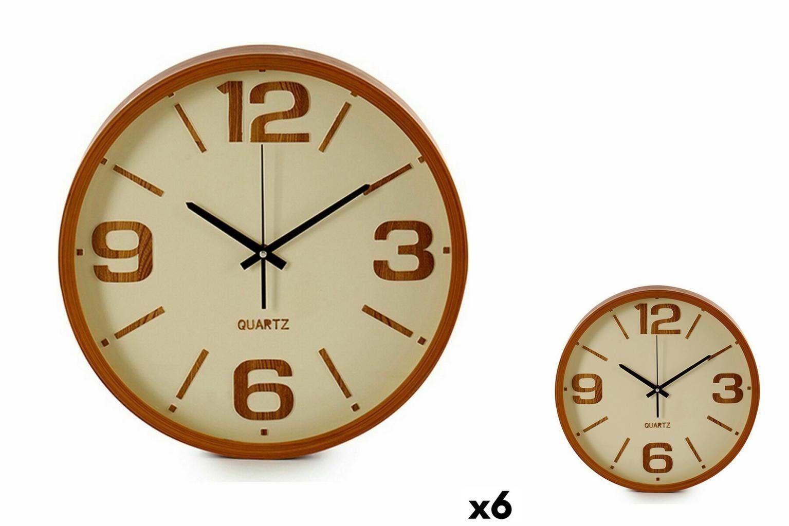 Gift Decor Uhr Wanduhr 40 x x 6 Stück Braun Metall Kunststoff Glas cm 5 40